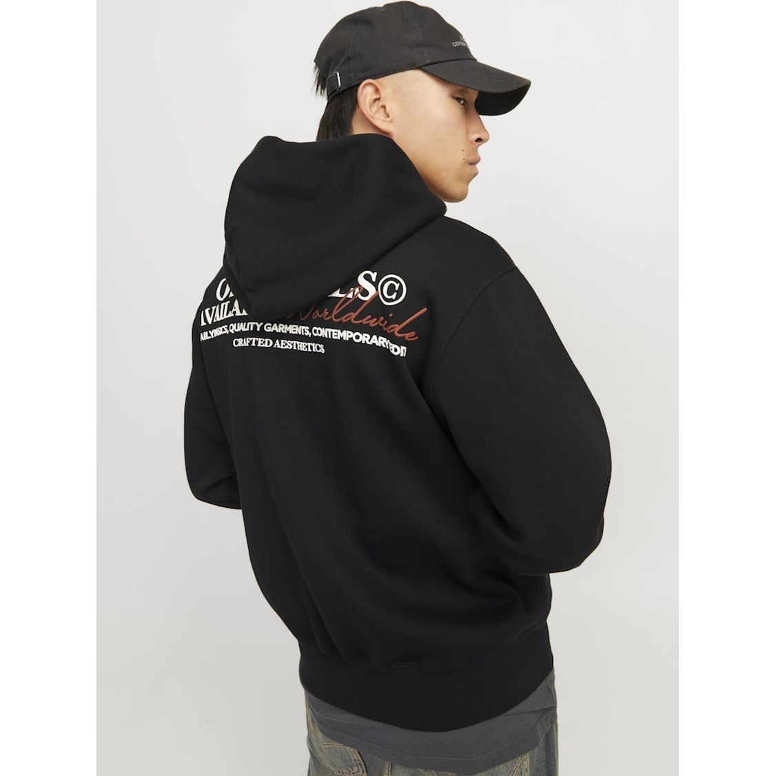 JACK & JONES Džemperis vyrams, Juoda, Islington back sweat hood 4