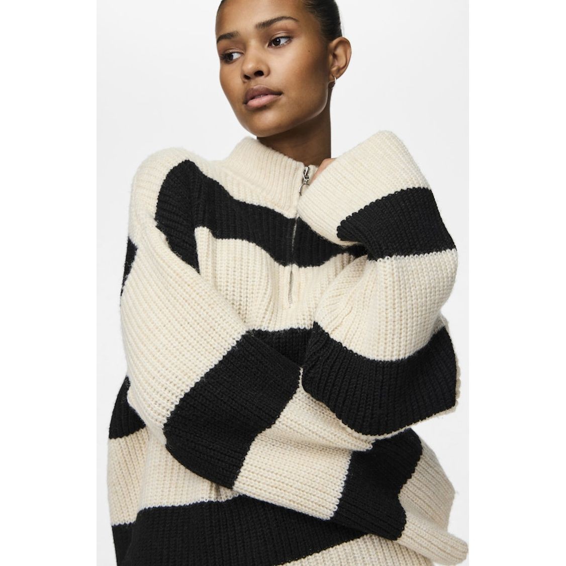 PIECES Megztinis su kaklu moterims, Marga, Nalini half zip knit 7