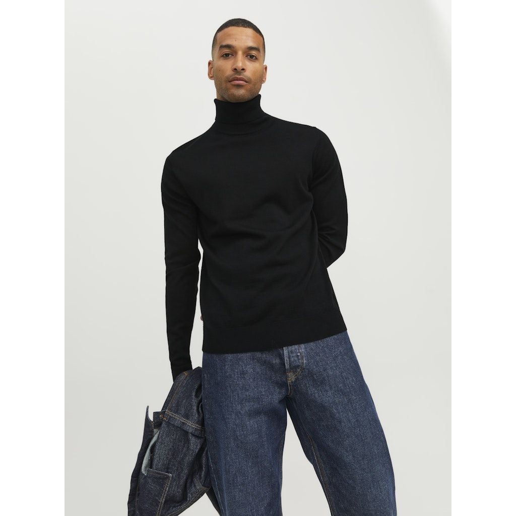 JACK & JONES Megztinis vyrams, Juoda, JPRBLABUSHWICK MERINO 4