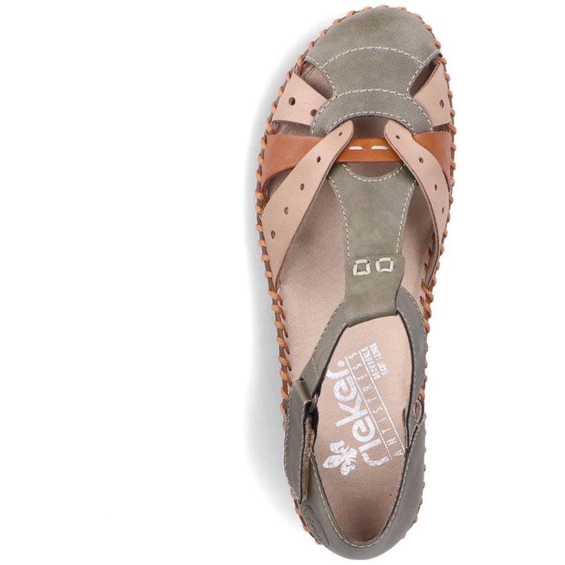 RIEKER Basutės moterims, Žalia, SANDALS 10