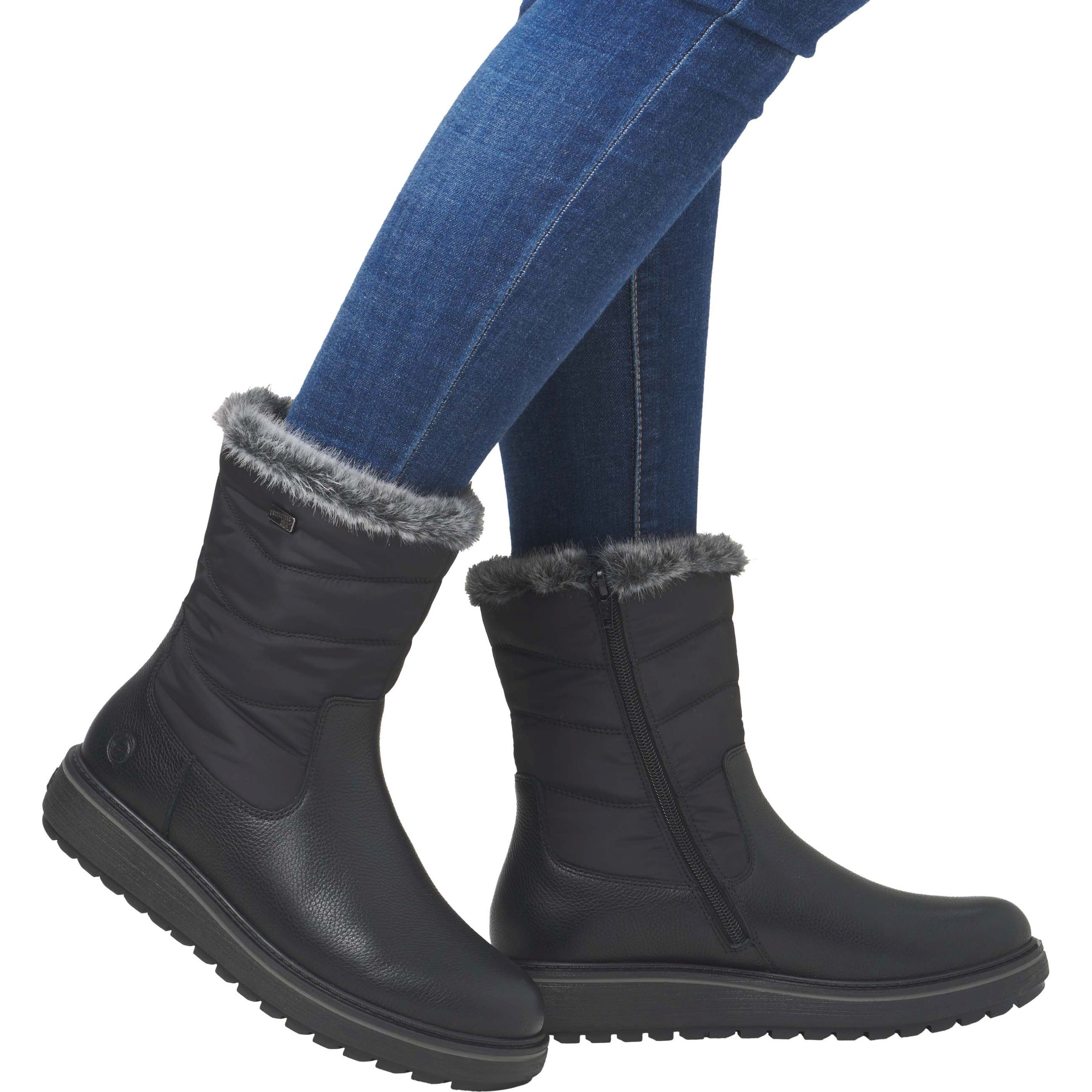 REMONTE Aulinukai moterims, Juoda, Ladies mid height boots 2