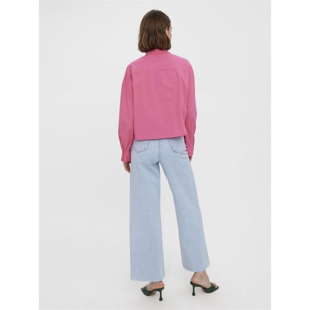 VERO MODA Marškiniai moterims, Rožinė, VMSTINNA L/S CROPPED 6