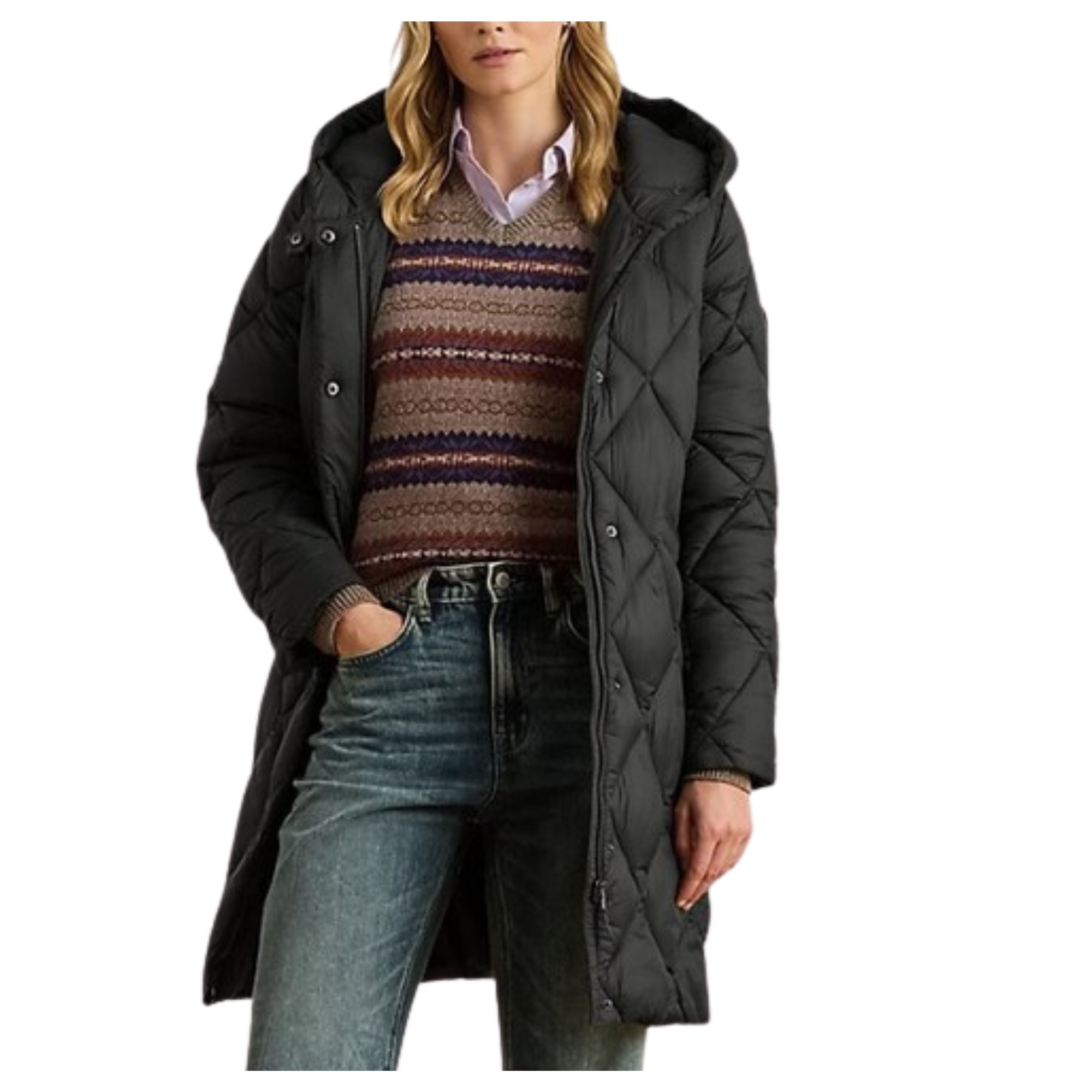 LAUREN RALPH LAUREN Striukė moterims, Juoda, Sf pf diaql insulated coat 1