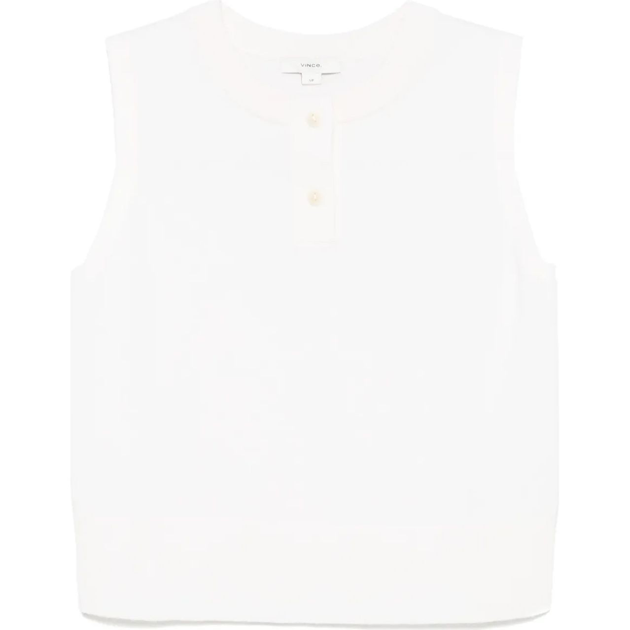 VINCE Marškiniai be rankovių moterims, Balta, Henley crew nk shell