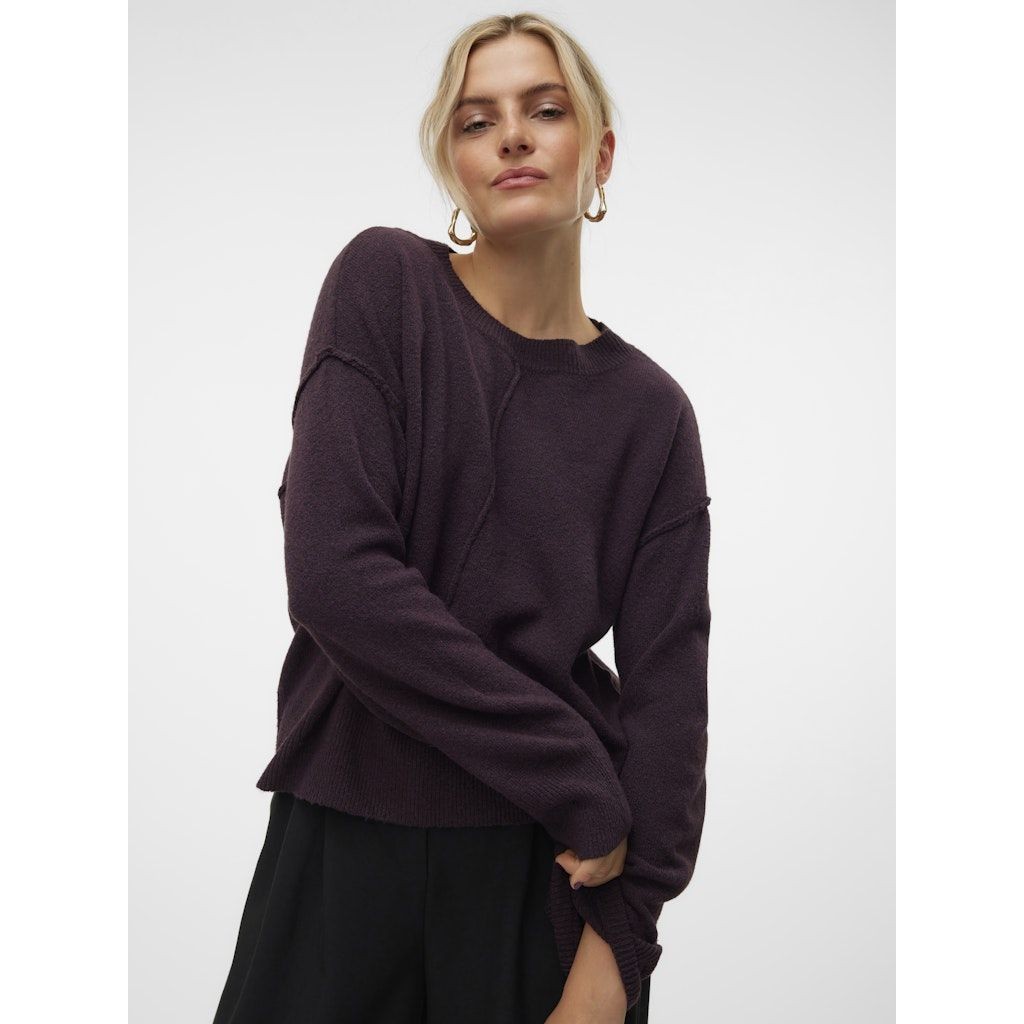VERO MODA Megztinis moterims, Violetinė, Esti o-neck pullover boo 3