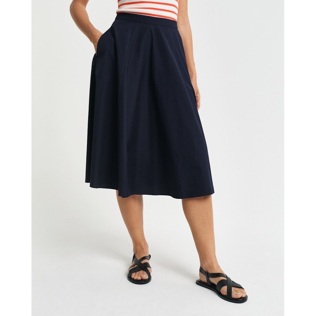 GANT Midi sijonas moterims, Mėlyna, Lightweight chino skirt 4