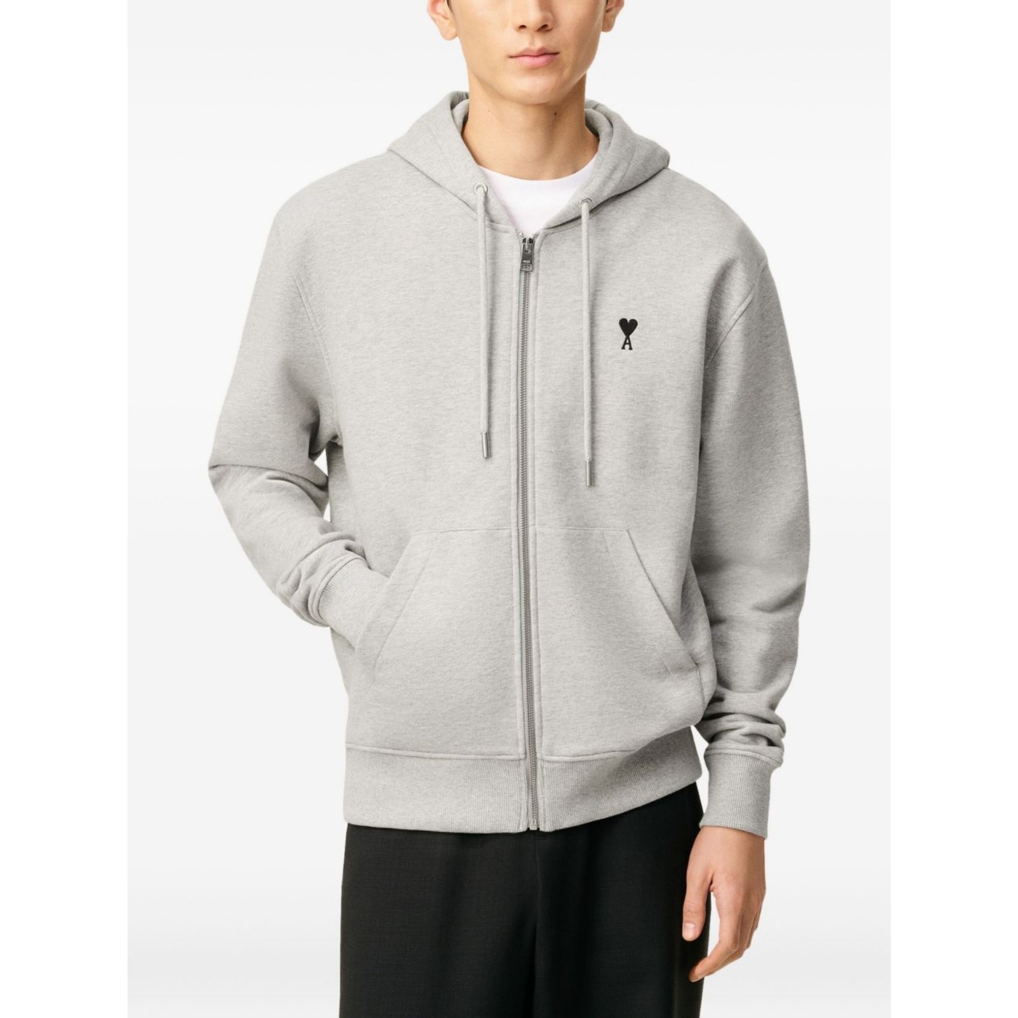 AMI PARIS Džemperis vyrams, Pilka, Contrasted ami de coeur hoodie 2