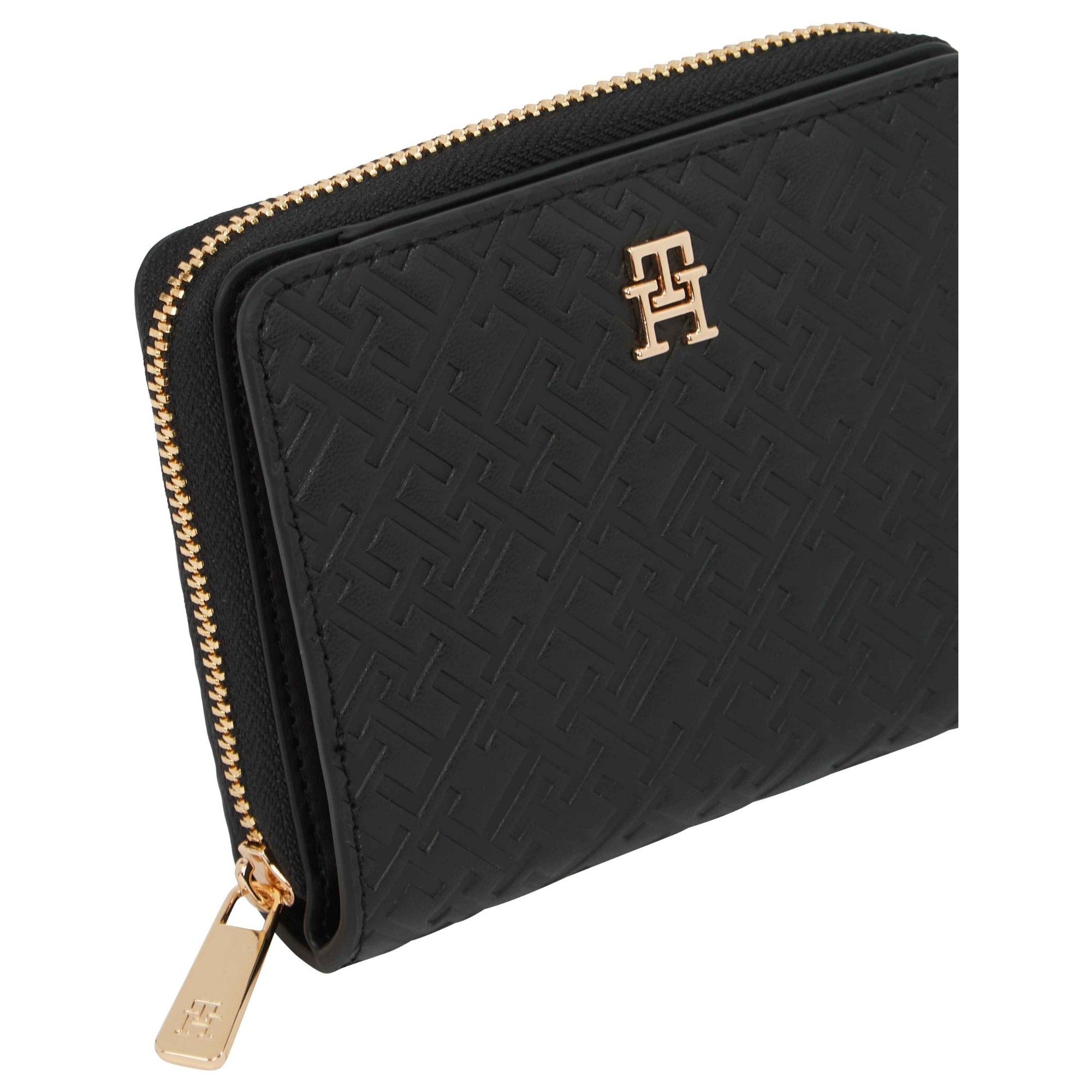 TOMMY HILFIGER Piniginė moterims, Juoda, TH icon med za flap mono 3