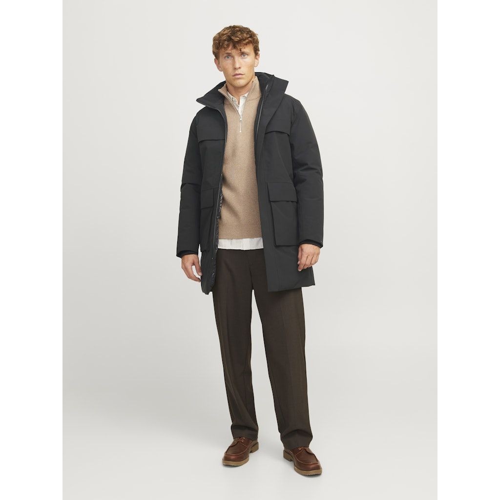 JACK & JONES Pūkinis paltas vyrams, Juoda, Wave parka 4