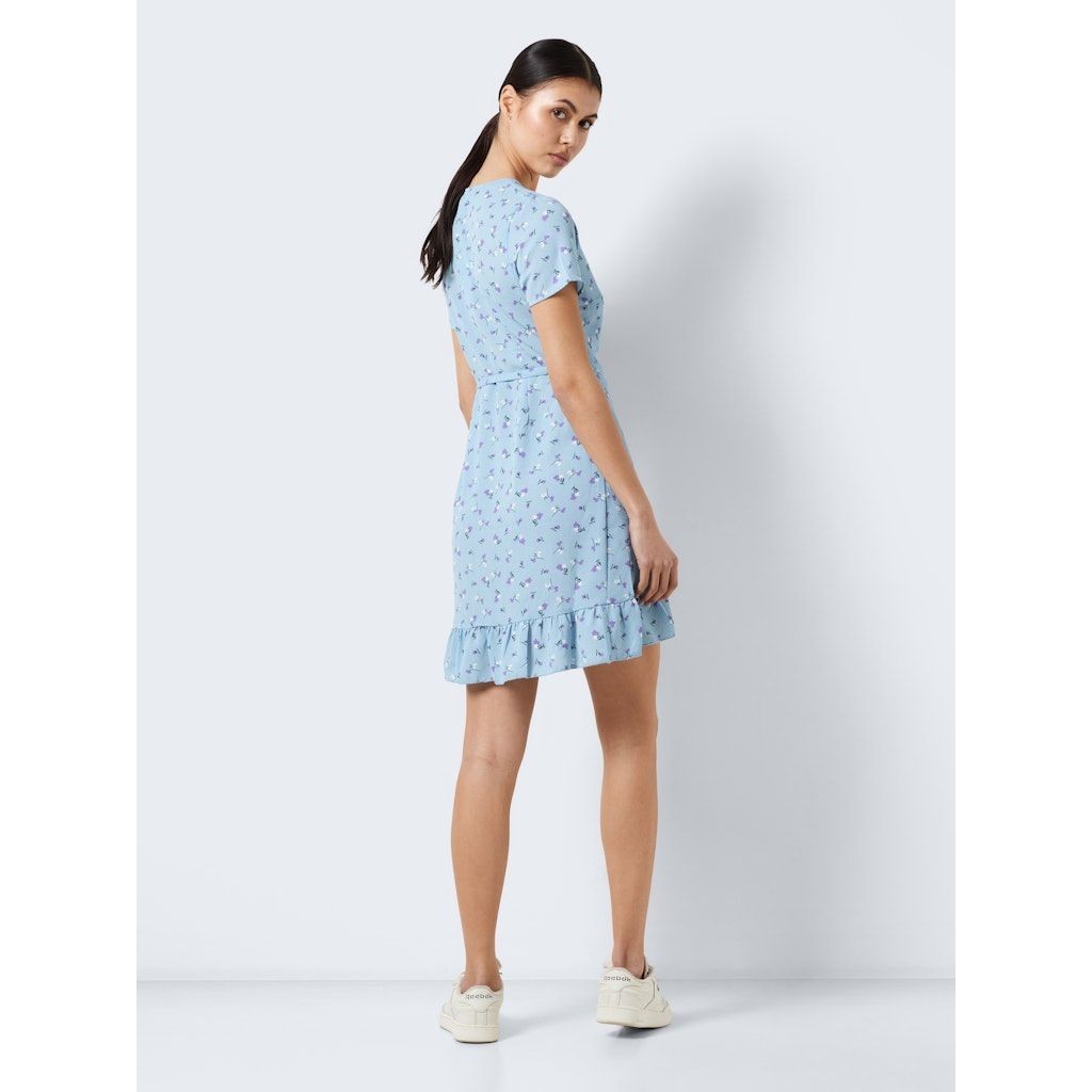 NOISY MAY Mini suknelė moterims, Mėlyna, NMCLARA BIANCA S/S WR 4