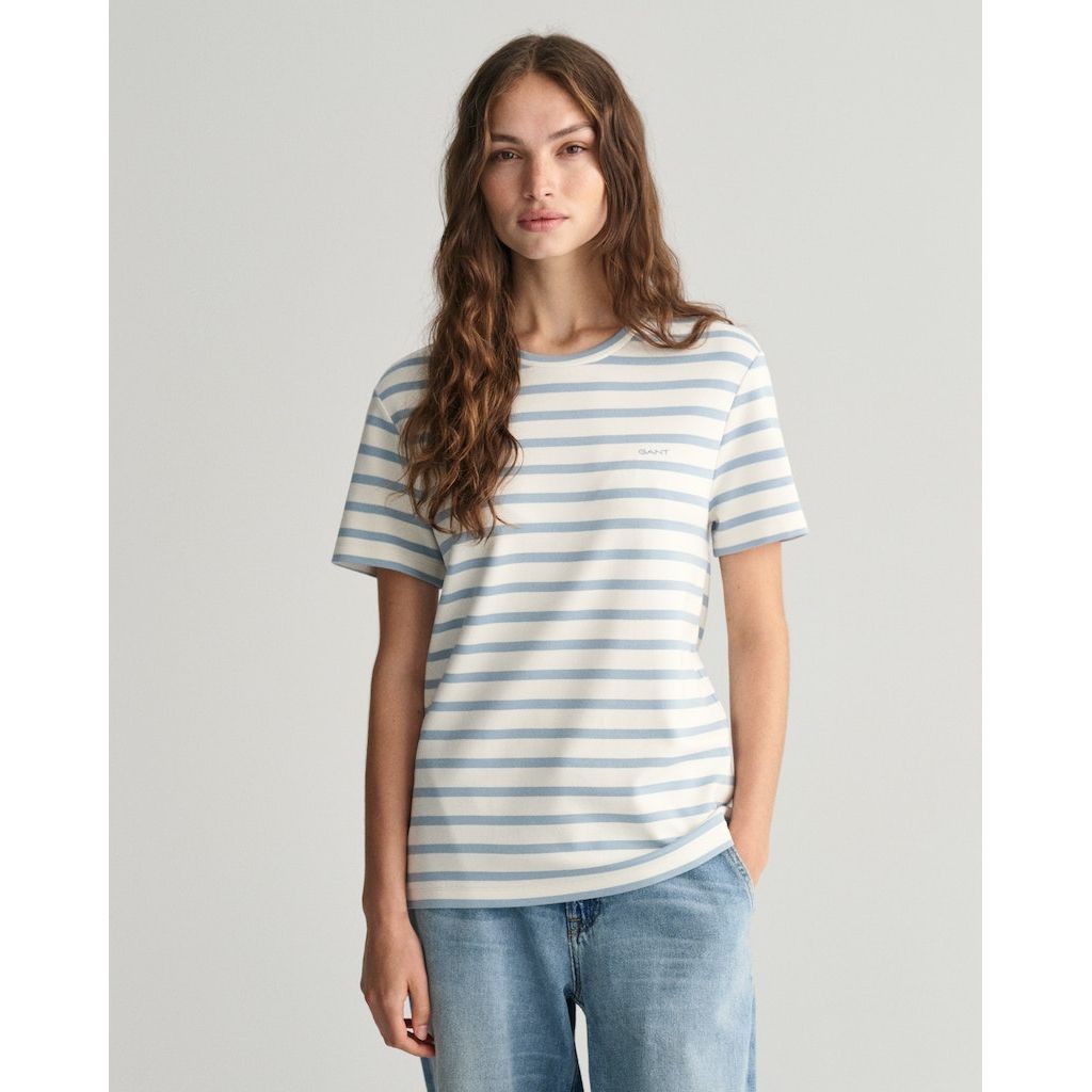 GANT Marškinėliai moterims, Mėlyna, STRIPED SS T-SHIRT 2