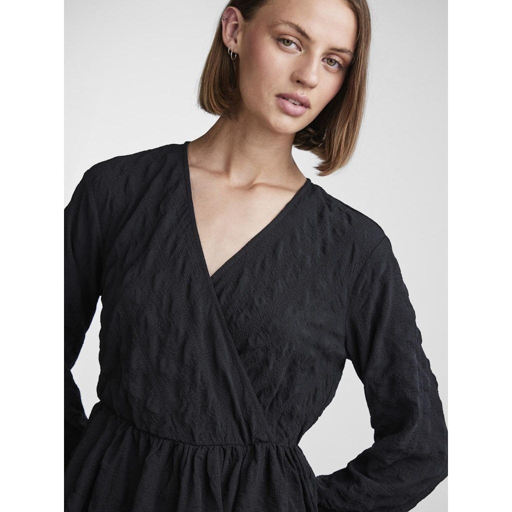 PIECES Midi suknelė moterims, Juoda, PCJOANNA LS MIDI DRE 6