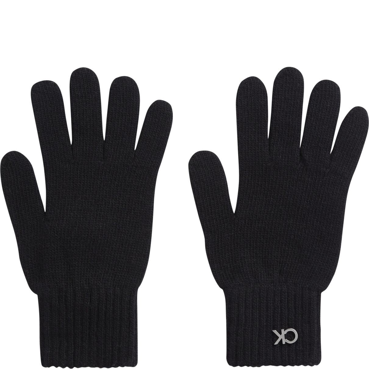 CALVIN KLEIN Pirštuotos pirštinės moterims, Juoda, Re-lo knit gloves