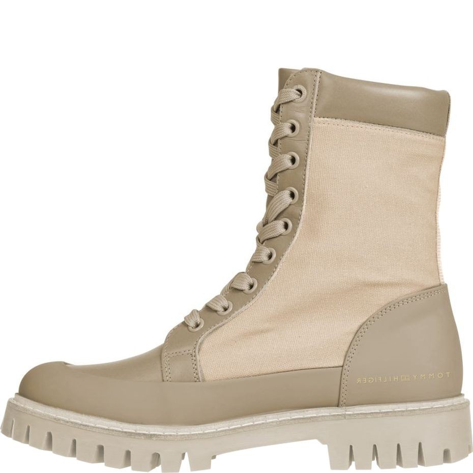 TOMMY HILFIGER Aulinukai moterims, Smėlio, CASUAL LACE UP BOOT 6