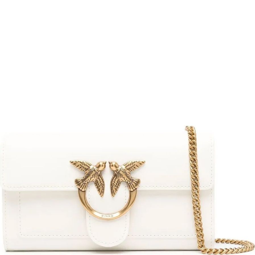 PINKO Rankinė per petį moterims, Balta, Love one crossbody bag 1