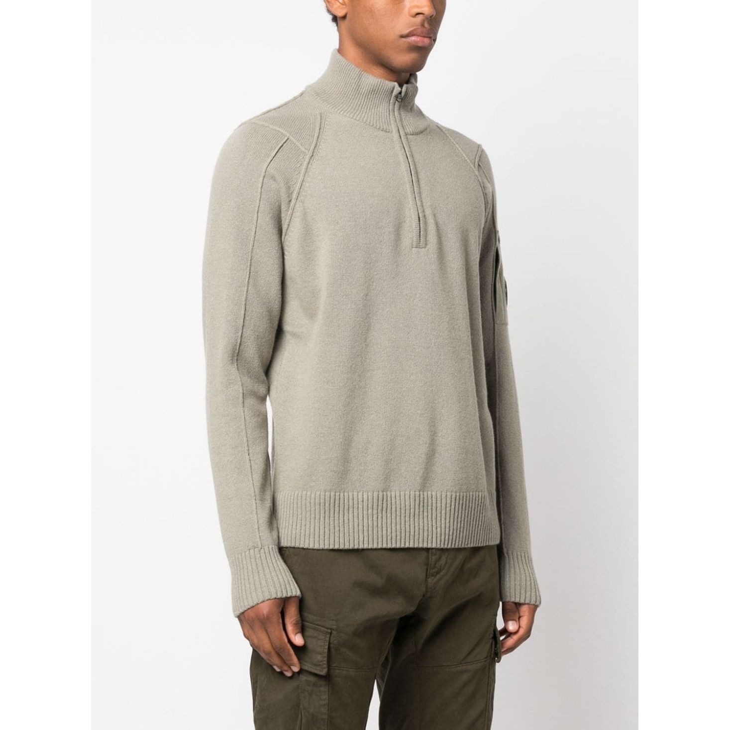 C.P. COMPANY Polo marškiniai ilgos rank. vyrams, Sidabrinė, Polo collar sweater 3