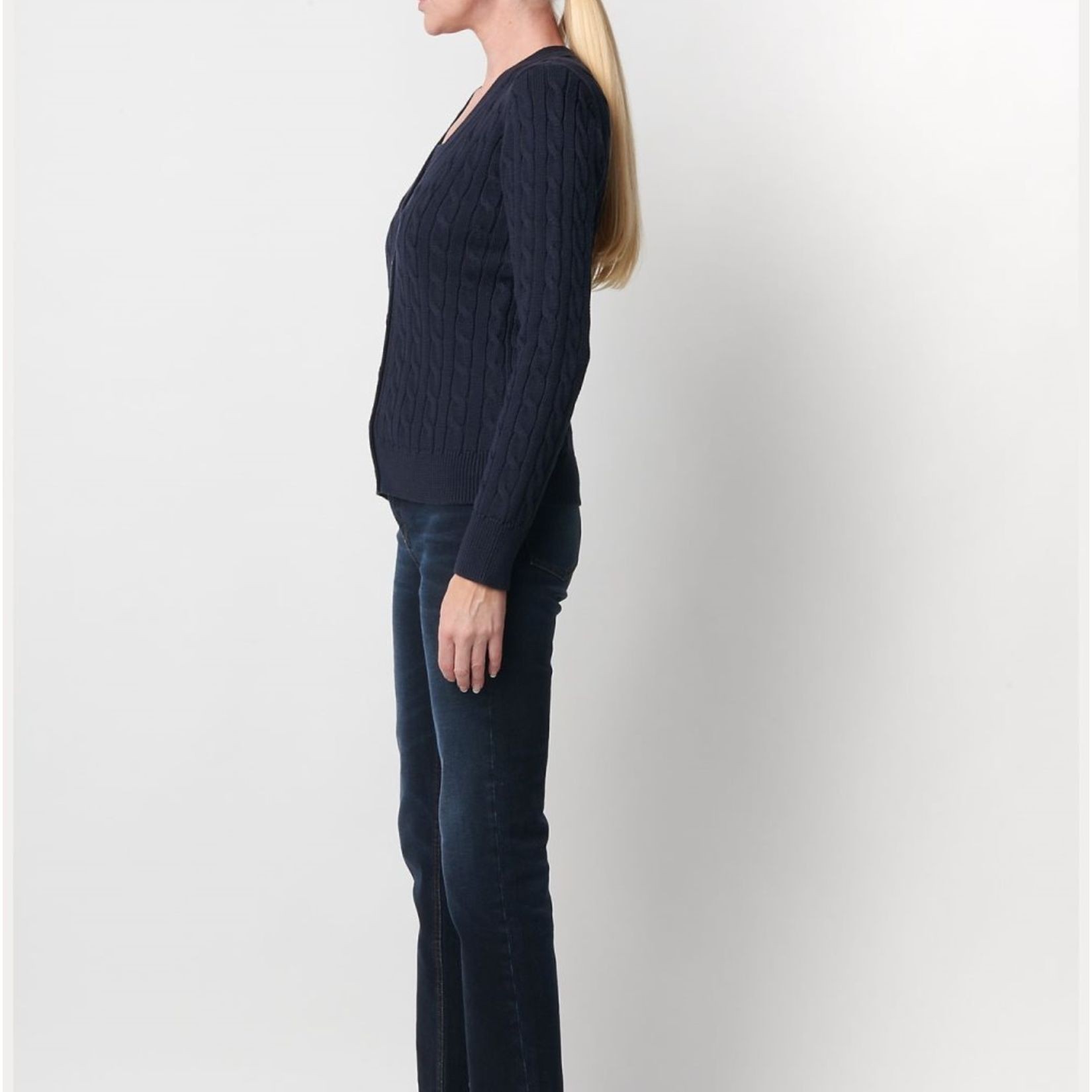 LAUREN RALPH LAUREN Kardiganas moterims, Mėlyna, Katsaj long sleeve cardigan 3