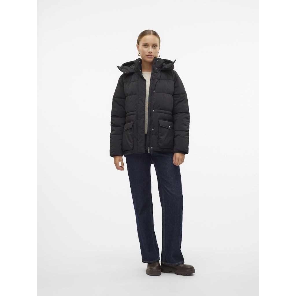 VERO MODA Pūkinė striukė moterims, Juoda, Diana jacket 4