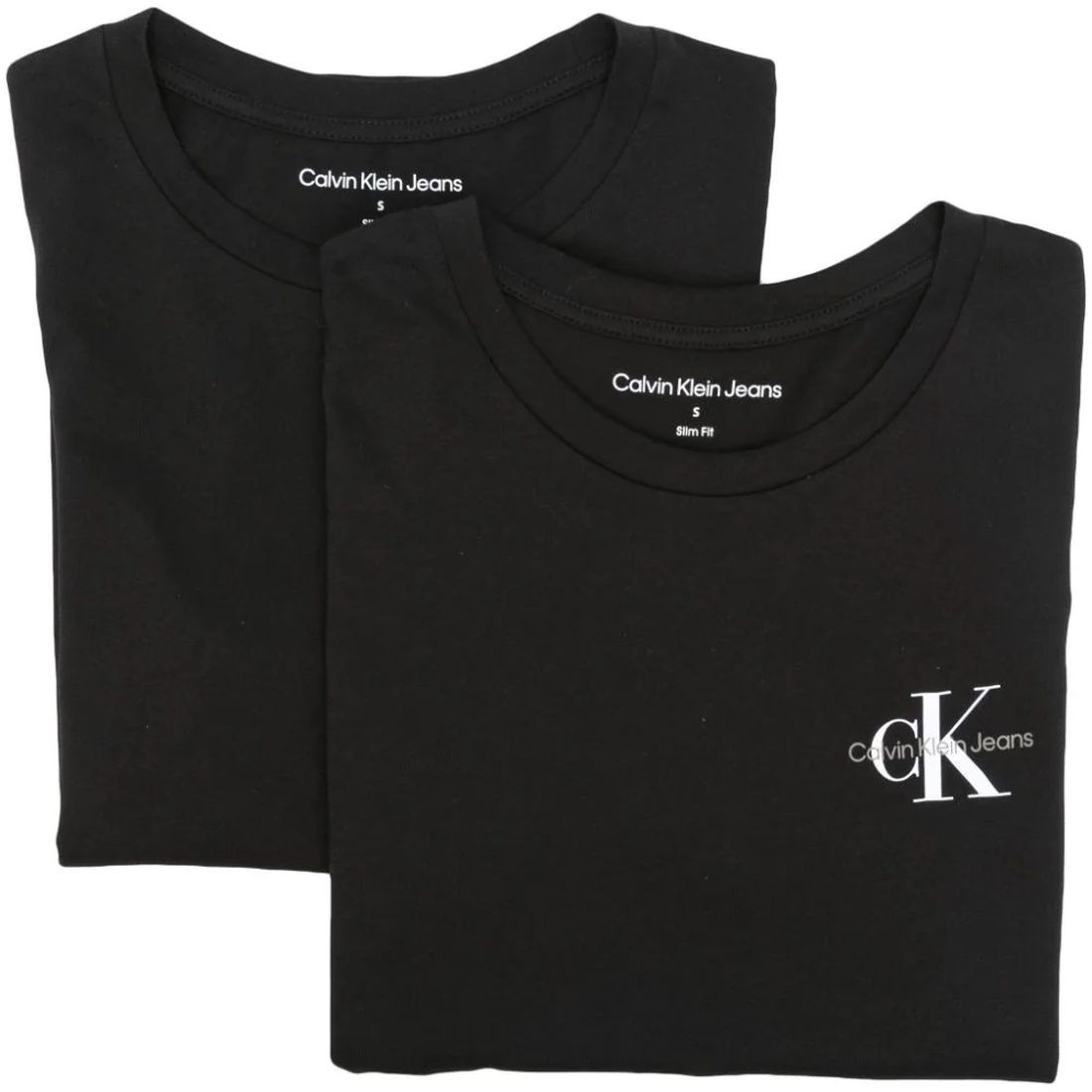 CALVIN KLEIN JEANS Marškinėliai trump. rankovėmis moterims, Juoda, 2-pack monologo slim tee 2