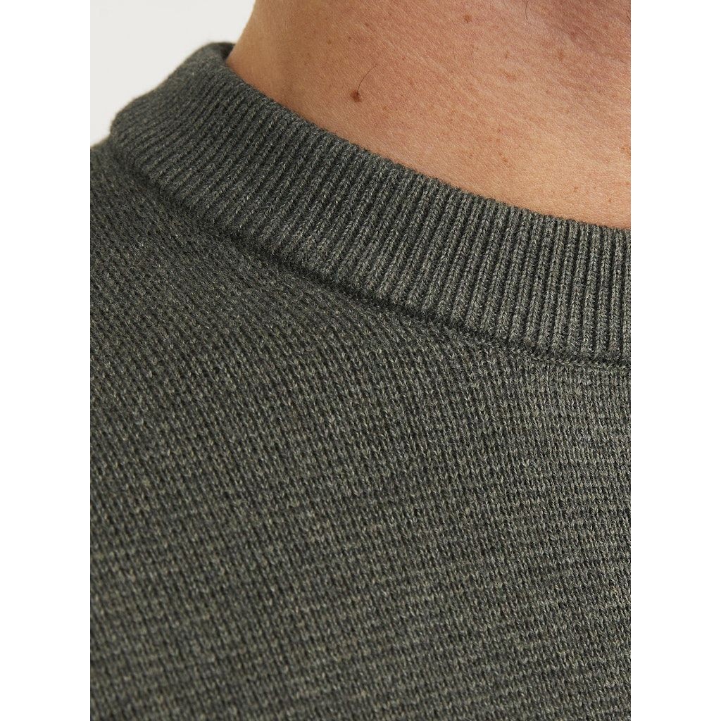 JACK & JONES Megztinis vyrams, Chaki, Milano stitch knit crew neck 3