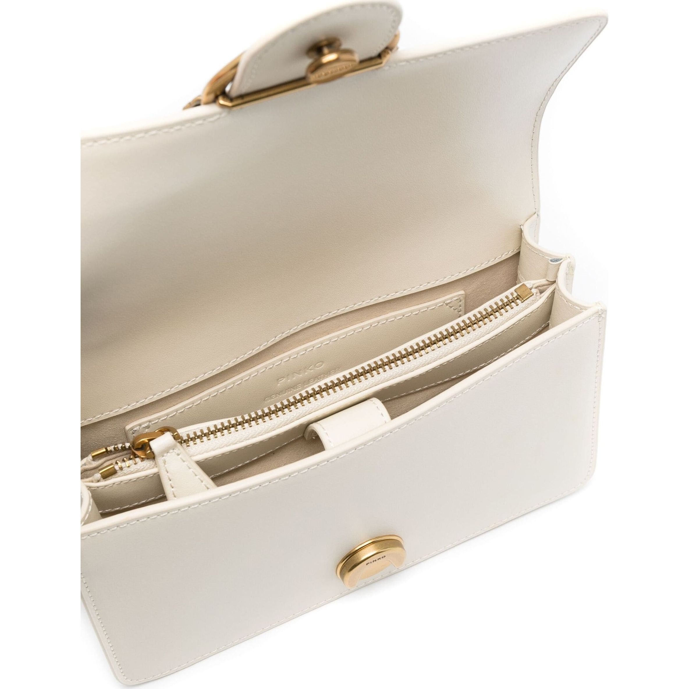 PINKO Rankinė per petį moterims, Balta, Love one mini crossbody bag 4