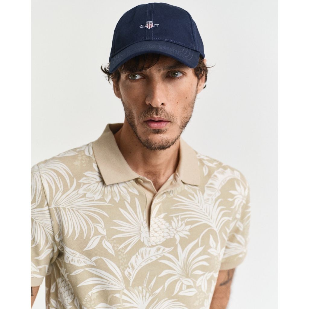 GANT Polo marškiniai trumpos rank. vyrams, Smėlio, Printed SS polo 4