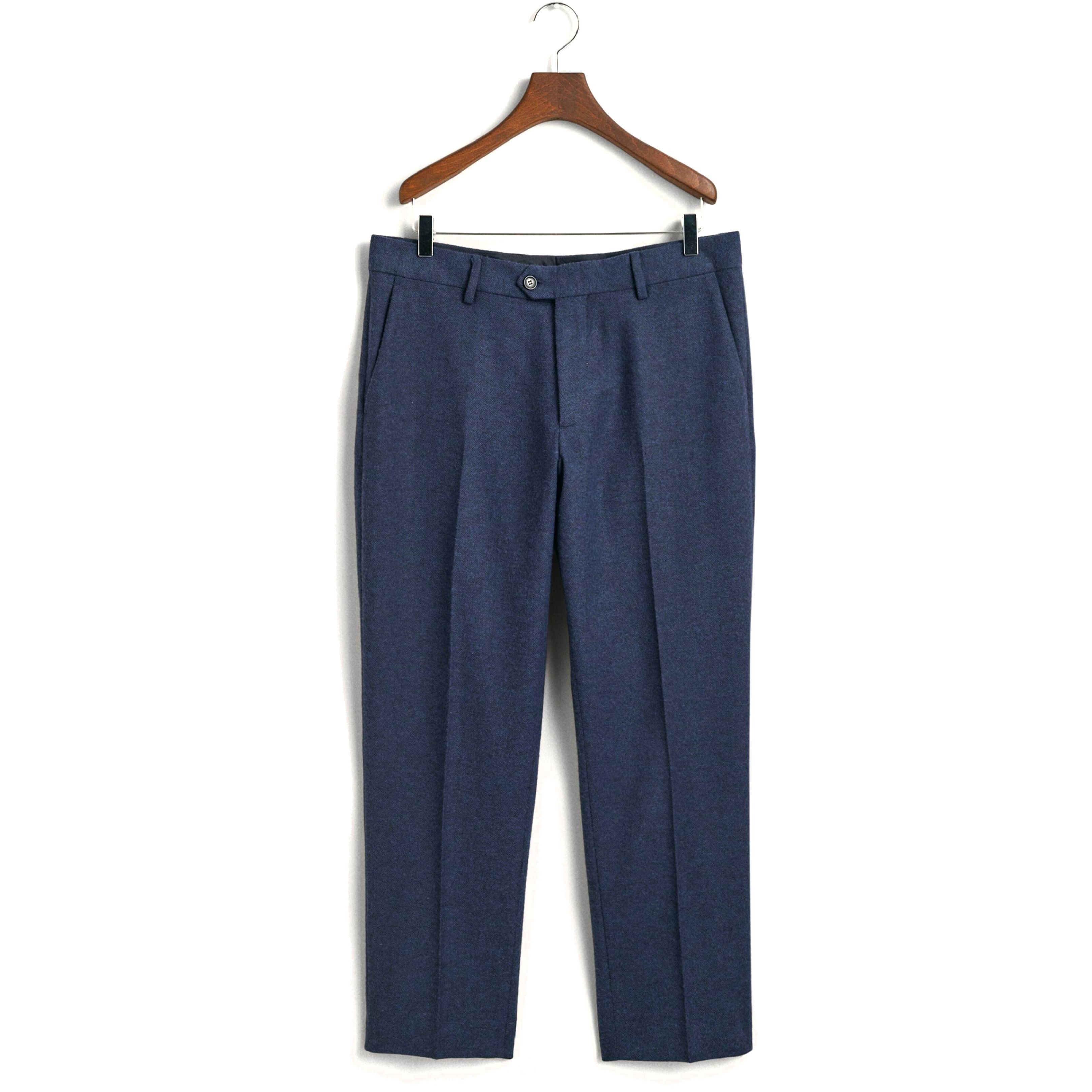 GANT Kelnės vyrams, Mėlyna, TAPERED HERRINGBONE PANTS 1