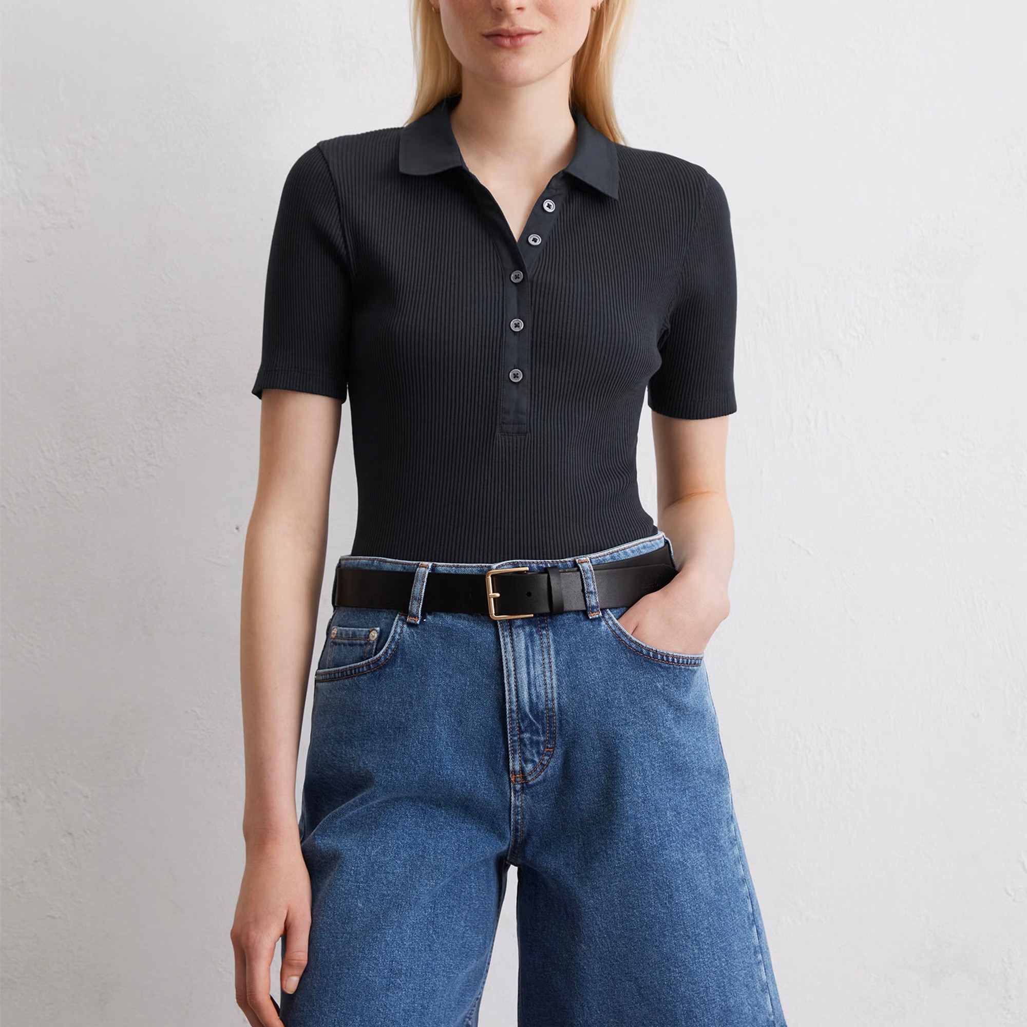 MARC O'POLO Polo marškiniai trumpos rank. moterims, Mėlyna, 506215653001 Polo short 2