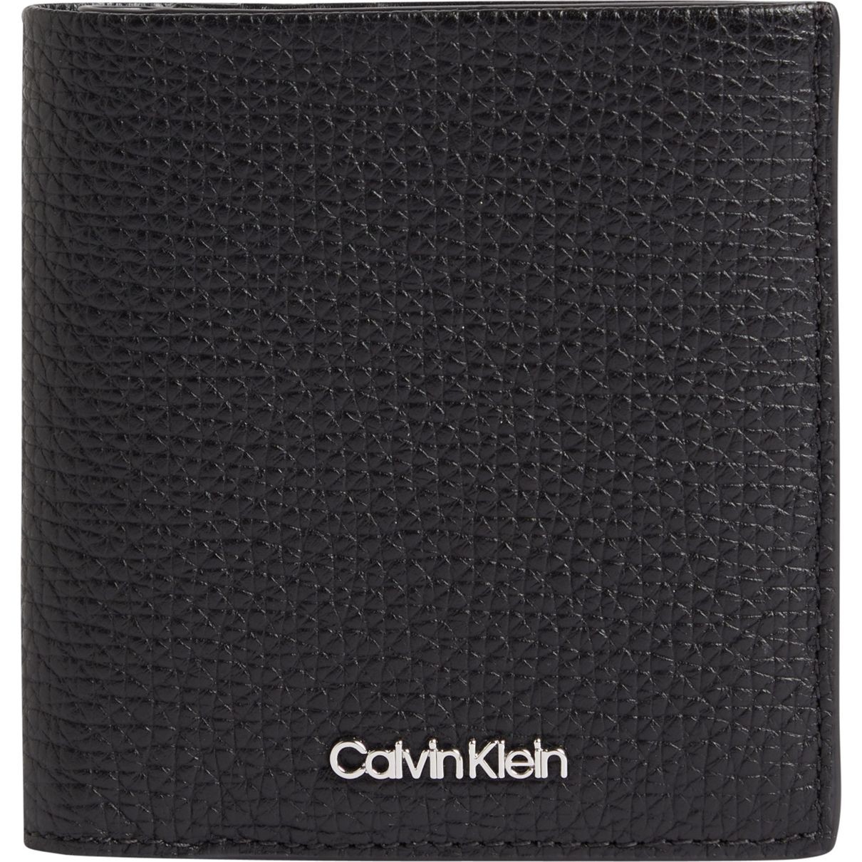 CALVIN KLEIN Piniginė vyrams, Juoda, MINIMALISM TRIFOLD 6CC W/COIN 1