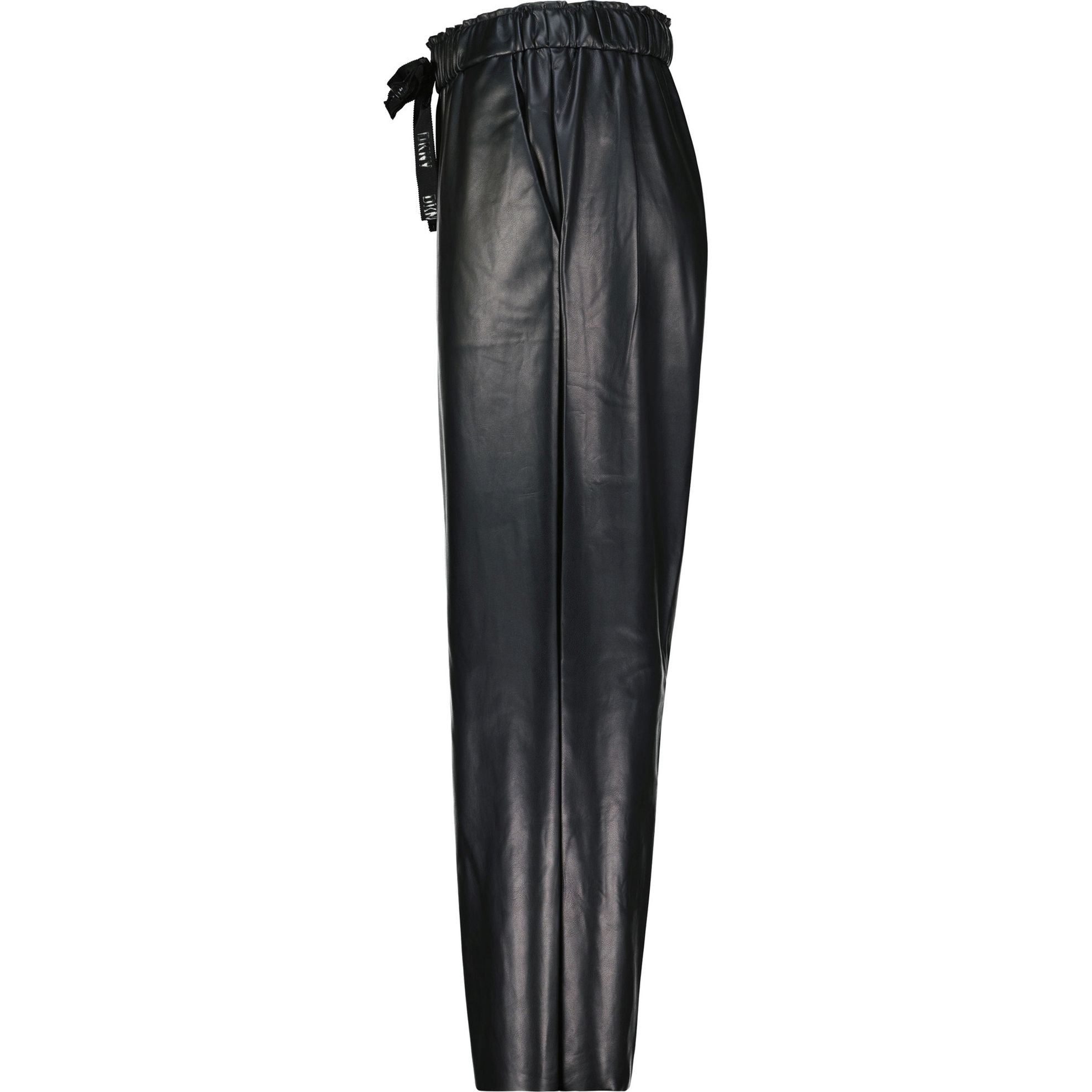 DKNY Laisvalaikio kelnės moterims, Juoda, Butter pu wide leg pant 3