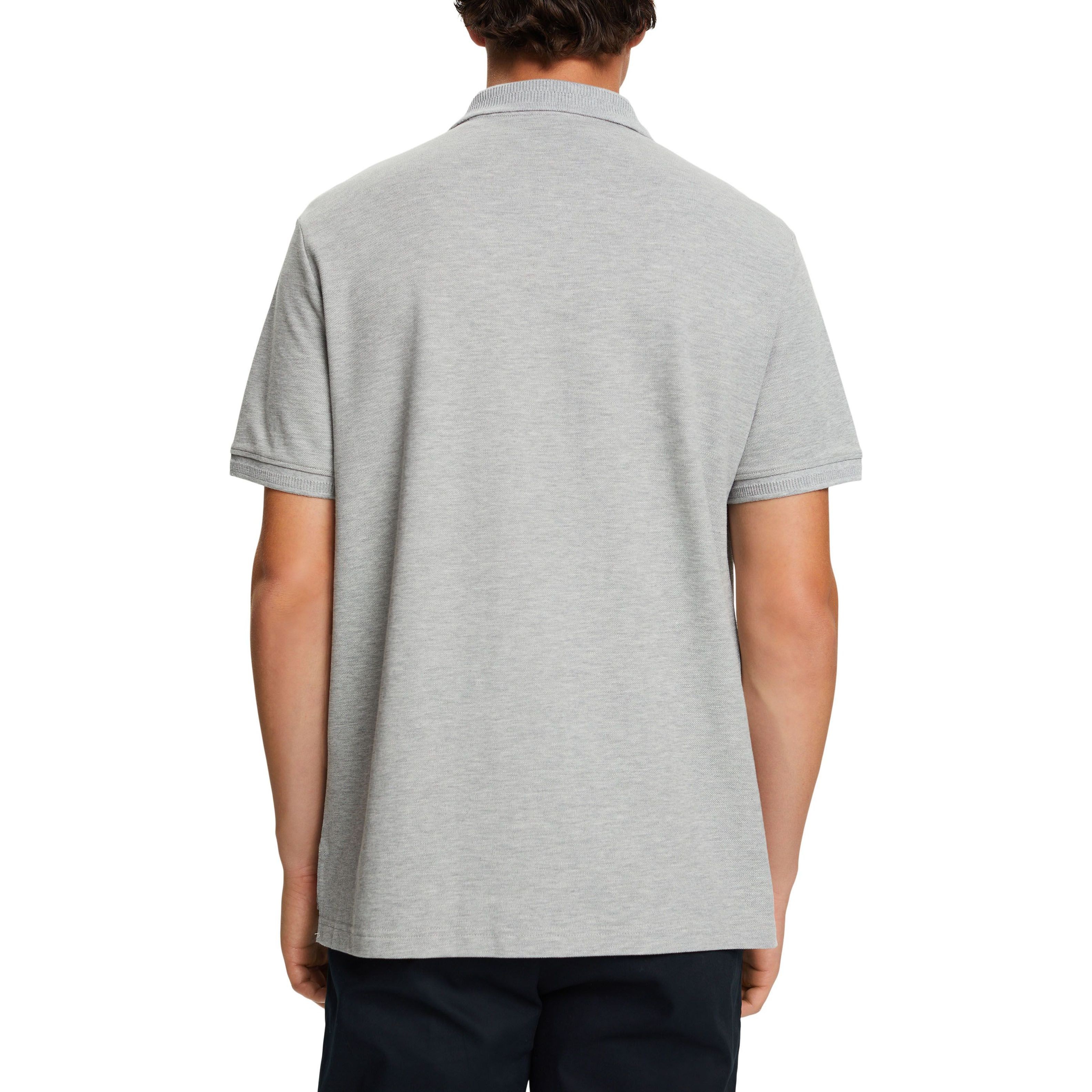 ESPRIT Polo marškiniai ilgos rank. vyrams, Pilka, Cotton Pique Polo Shirt 3
