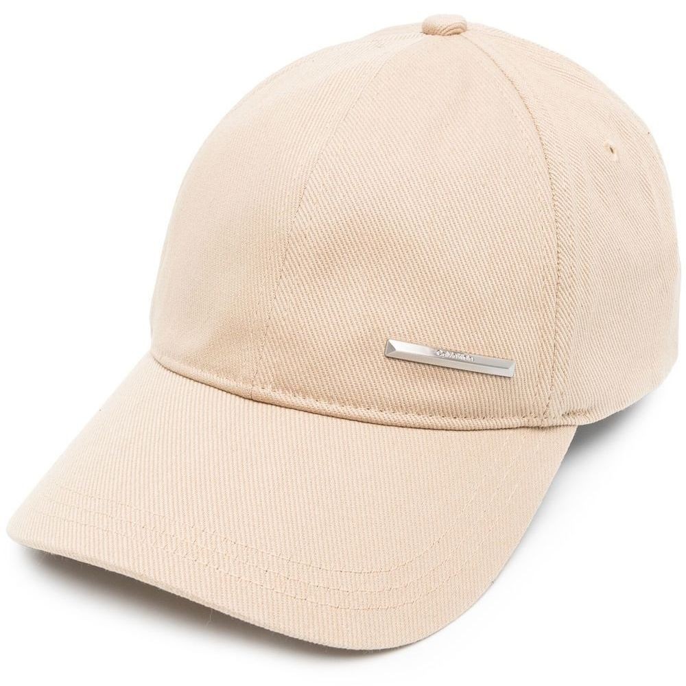 CALVIN KLEIN Kepurė vyrams, Smėlio, PYRAMID PLAQUE BB CAP 1