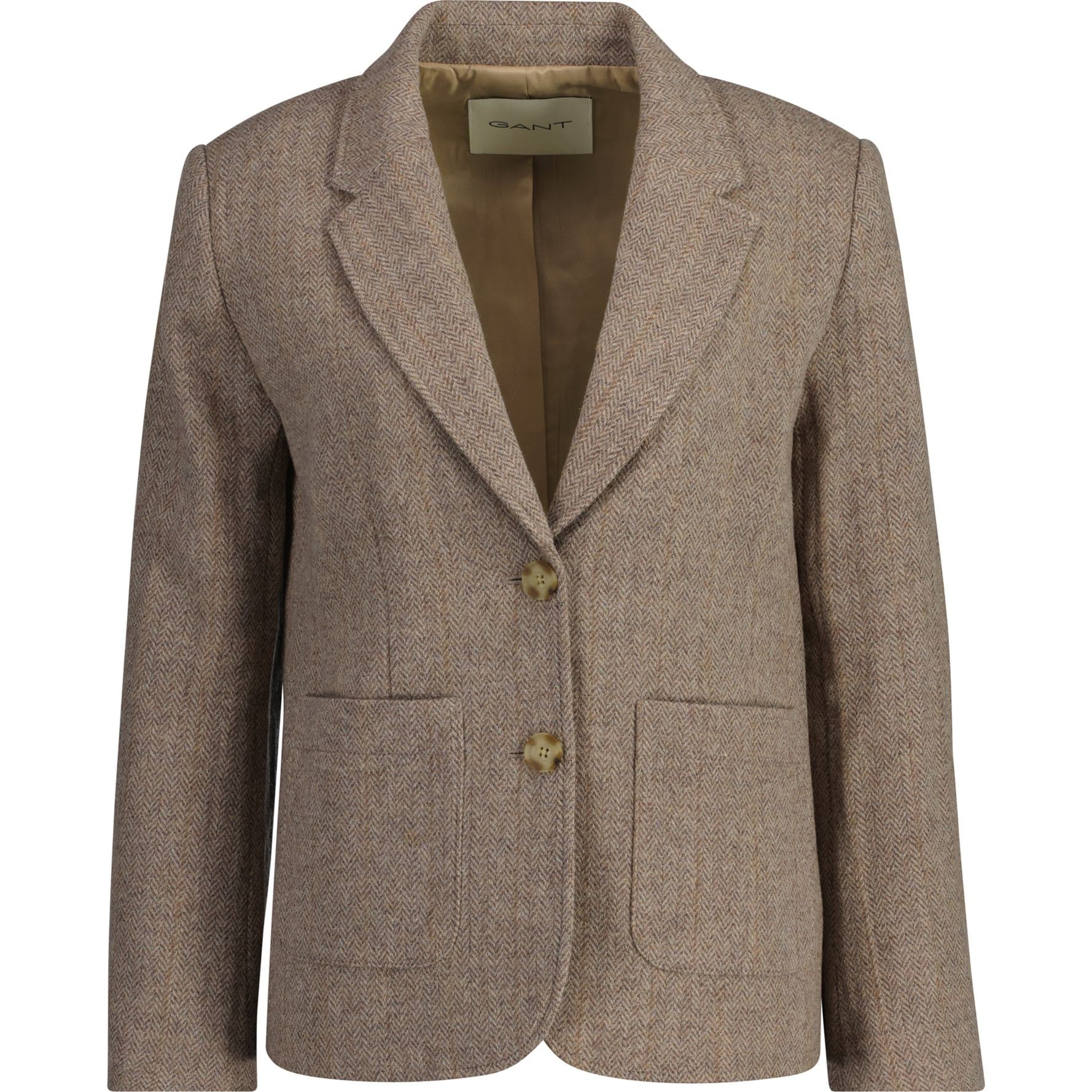 GANT Švarkas moterims, Ruda, Reg herringbone short blazer 1