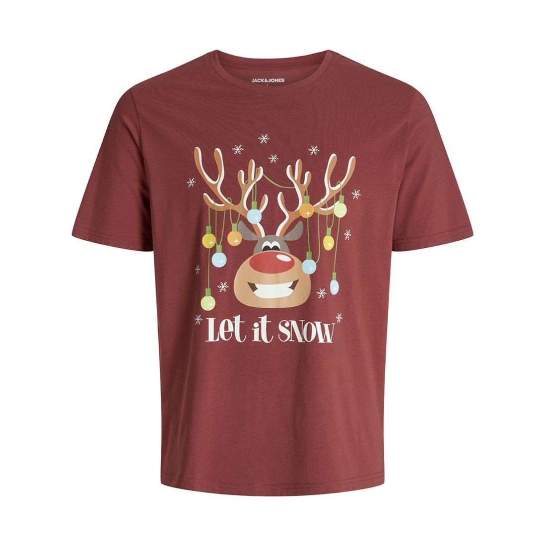 JACK & JONES Marškinėliai vyrams, Raudona, Christmas tee