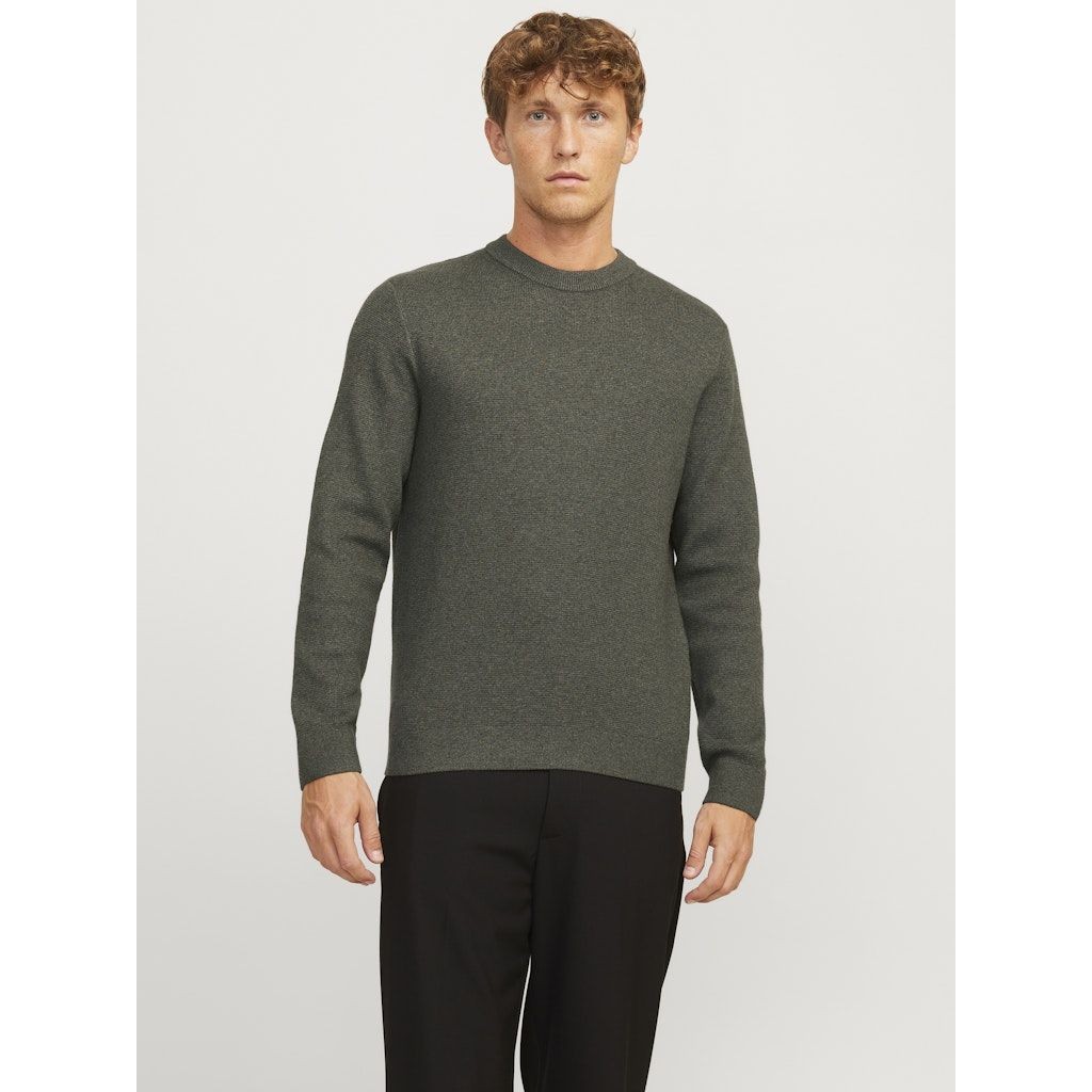 JACK & JONES Megztinis vyrams, Chaki, Milano stitch knit crew neck 6