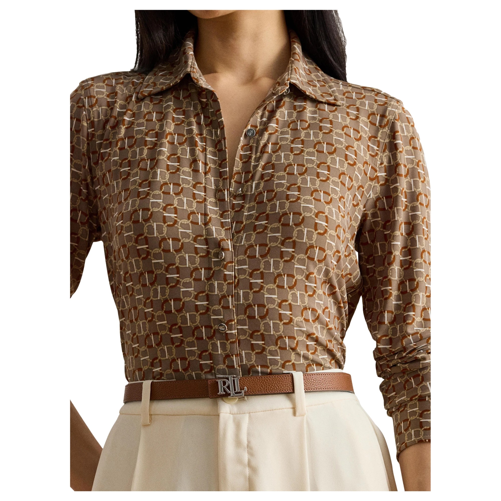 LAUREN RALPH LAUREN Kardiganas moterims, Smėlio, Daquane long sleeve cardigan 2