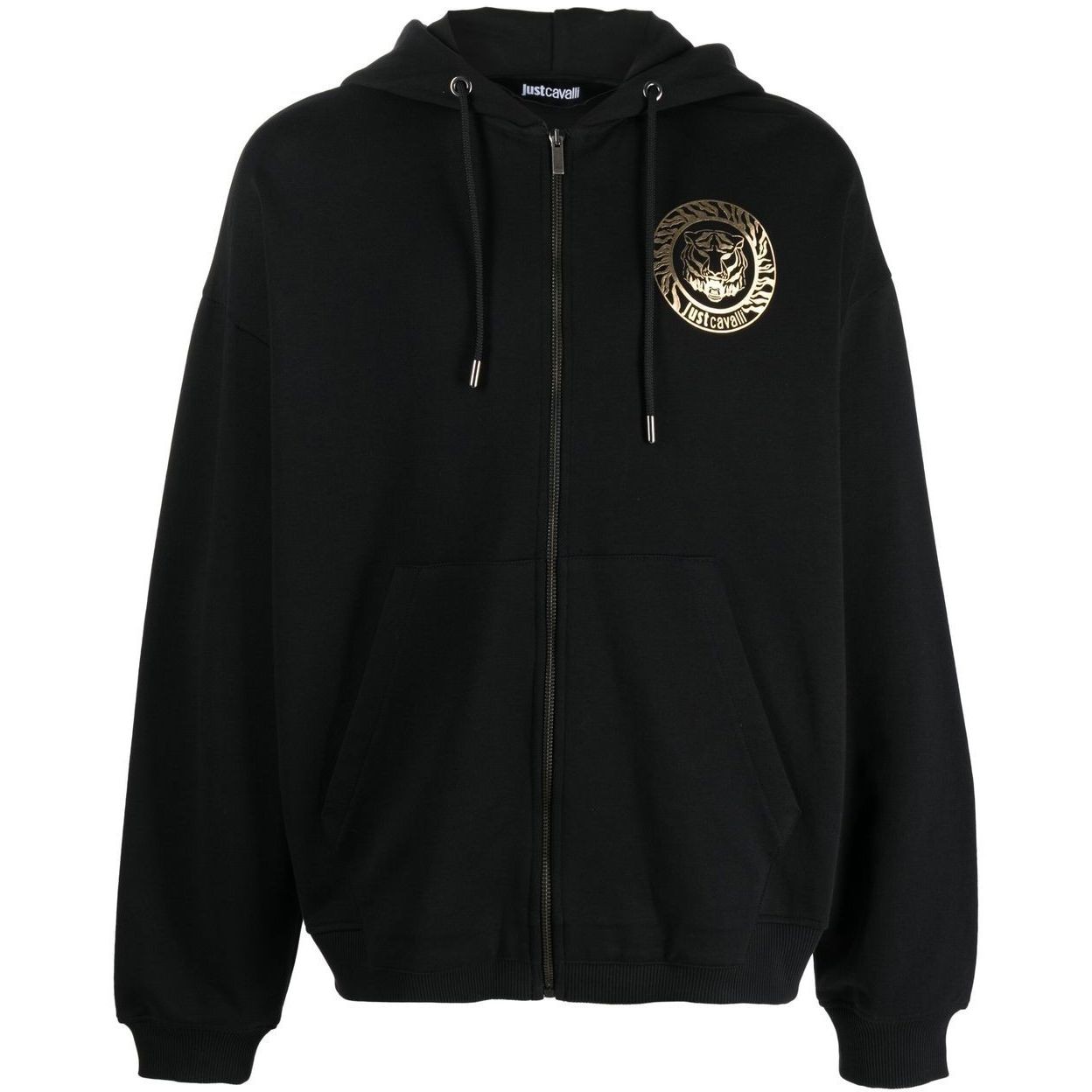 JUST CAVALLI Sportinis nertinis vyrams, Juoda, Round small sweatshirts