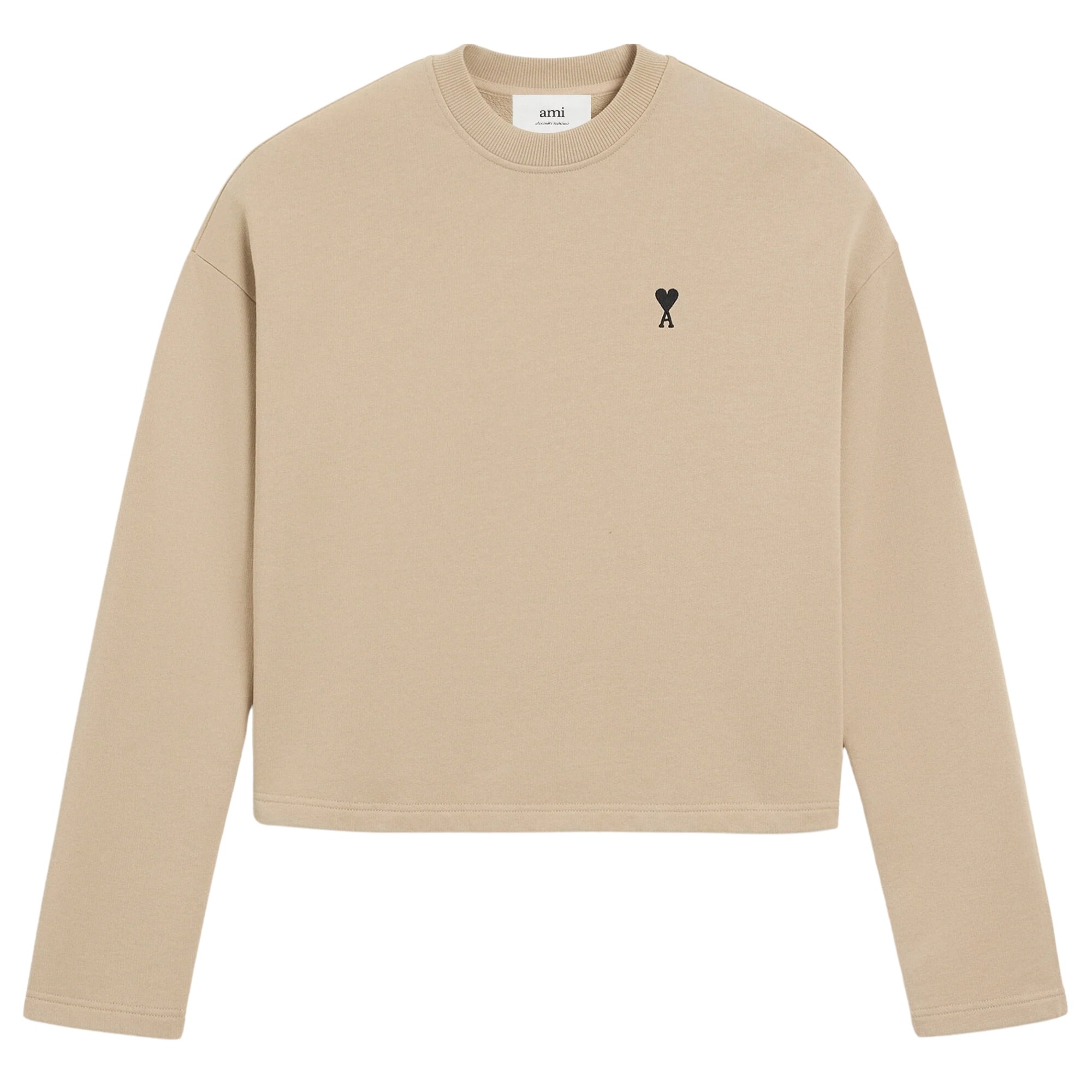 AMI PARIS Sportinis nertinis moterims, Smėlio, Ami de coeur sweatshirt 1