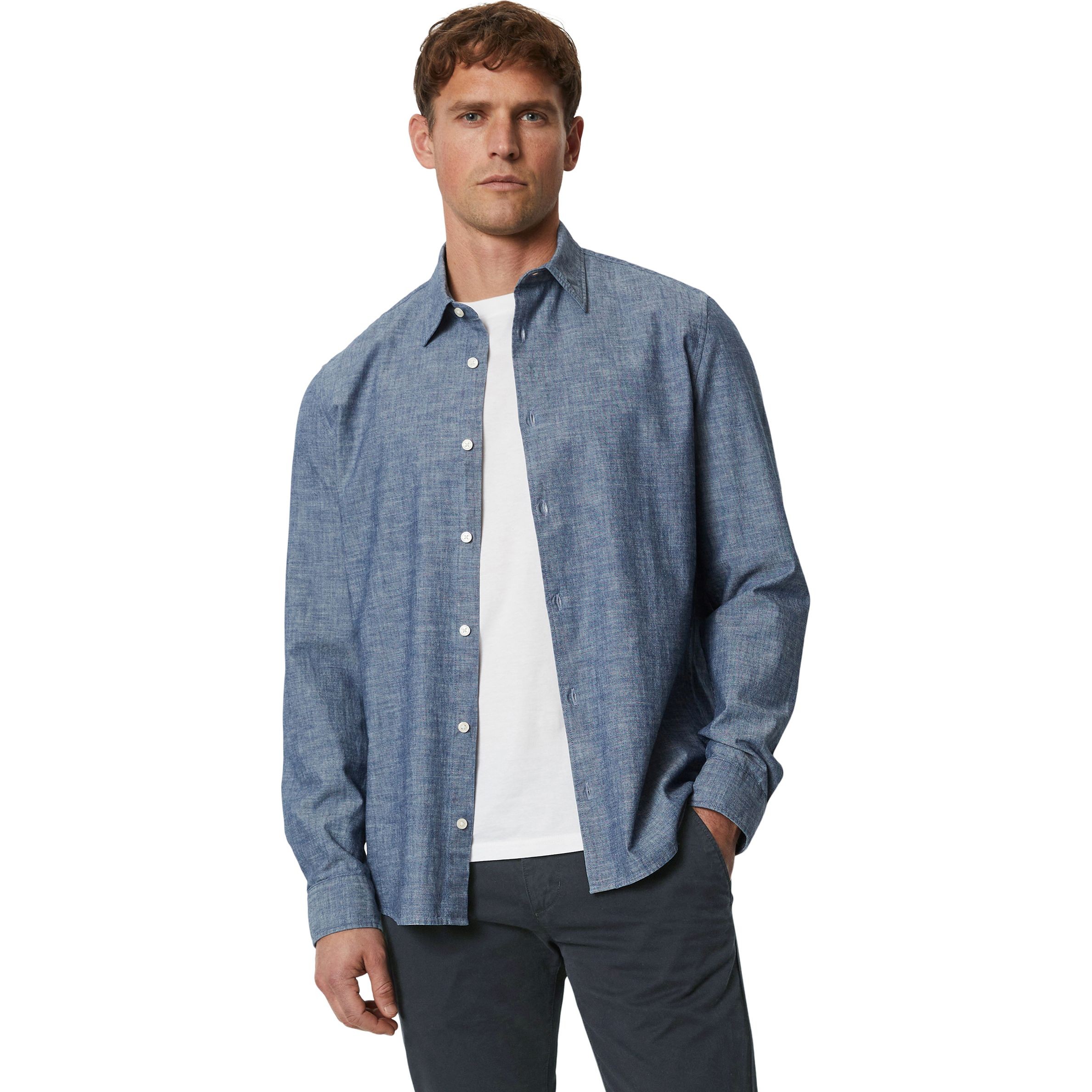 MARC O'POLO Marškiniai ilgomis rankovėmis vyrams, Mėlyna 2