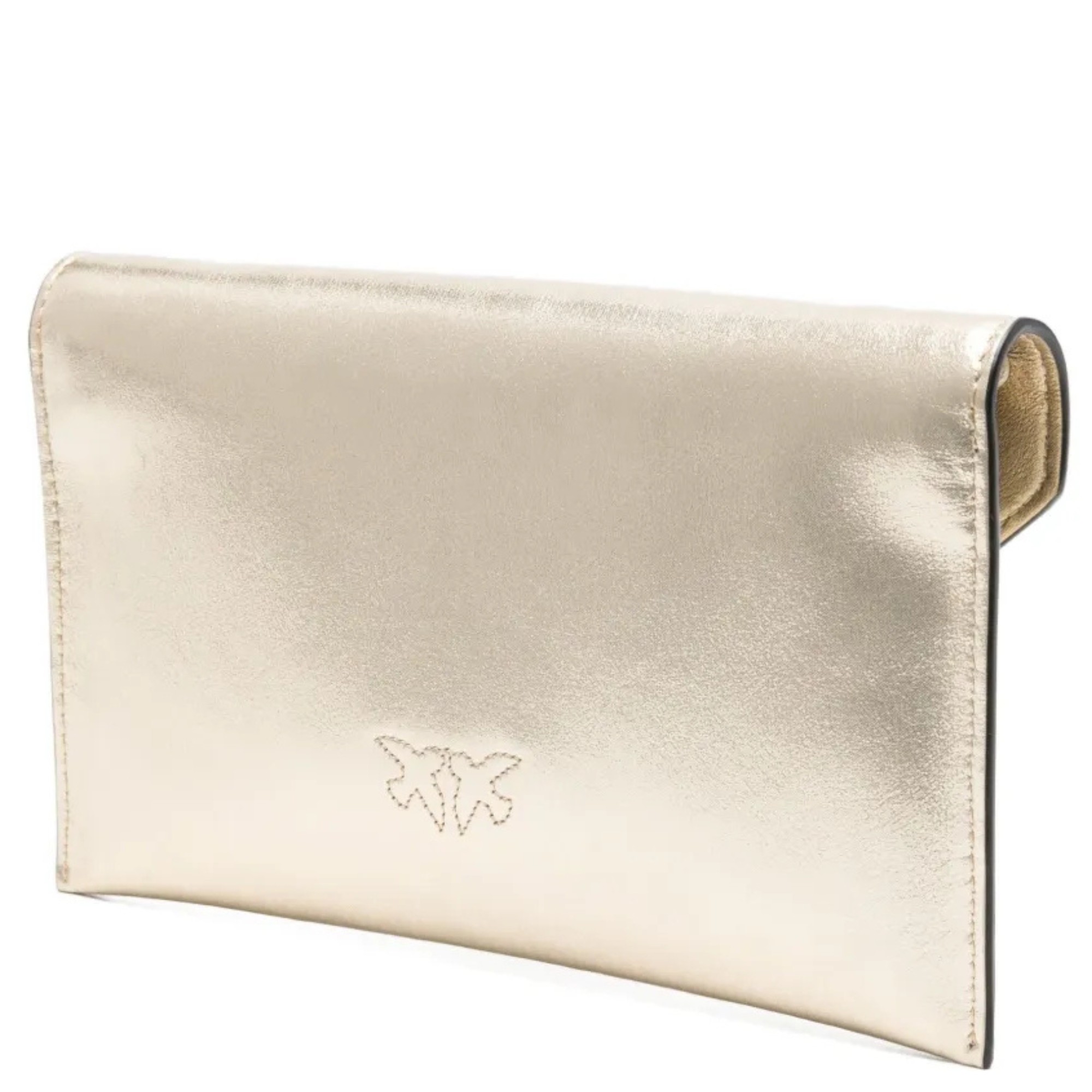 PINKO Rankinė per petį moterims, Auksinė, Flat purse mini metallic suede 2