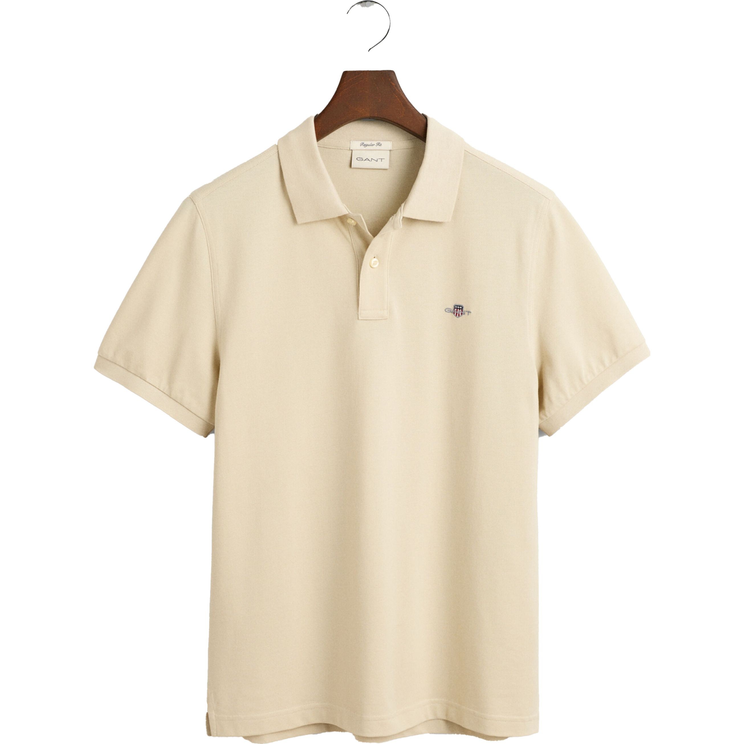 GANT Polo marškiniai trumpos rank. vyrams, Smėlio, SLIM SHIELD SS PIQUE POLO