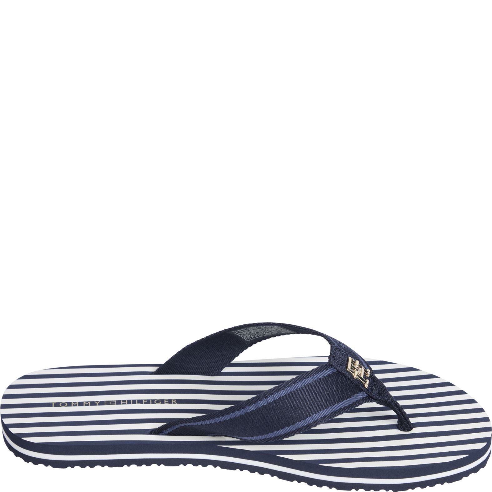 TOMMY HILFIGER Pliažo šlepetės per pirštą moterims, Mėlyna, Stripes beach sandal 2