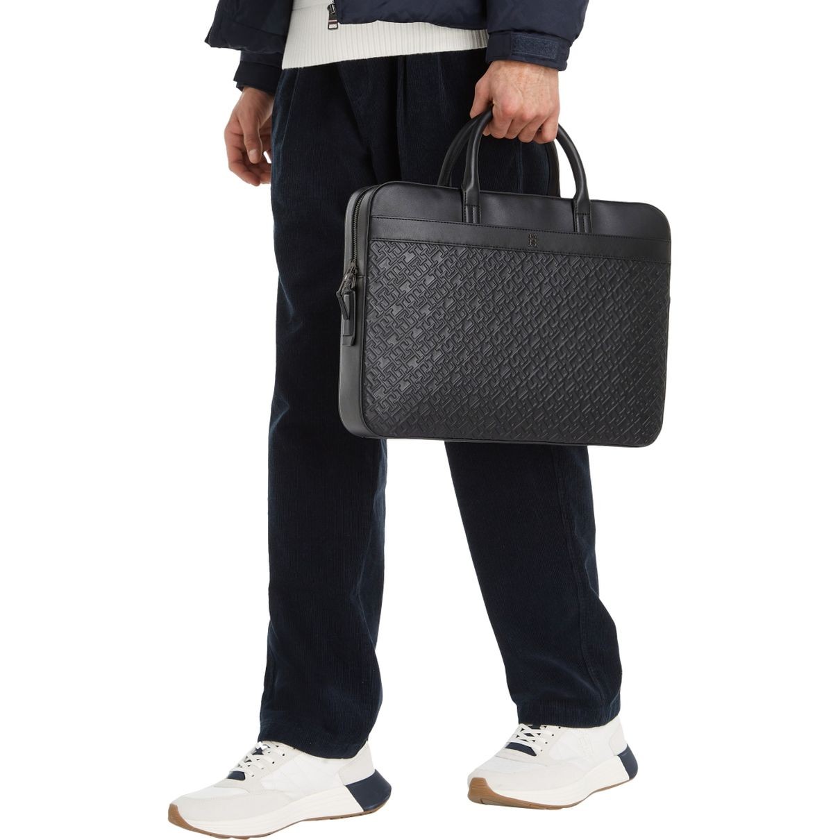 TOMMY HILFIGER Dėklas kompiuteriui vyrams, Juoda, Monogram computer bag 5