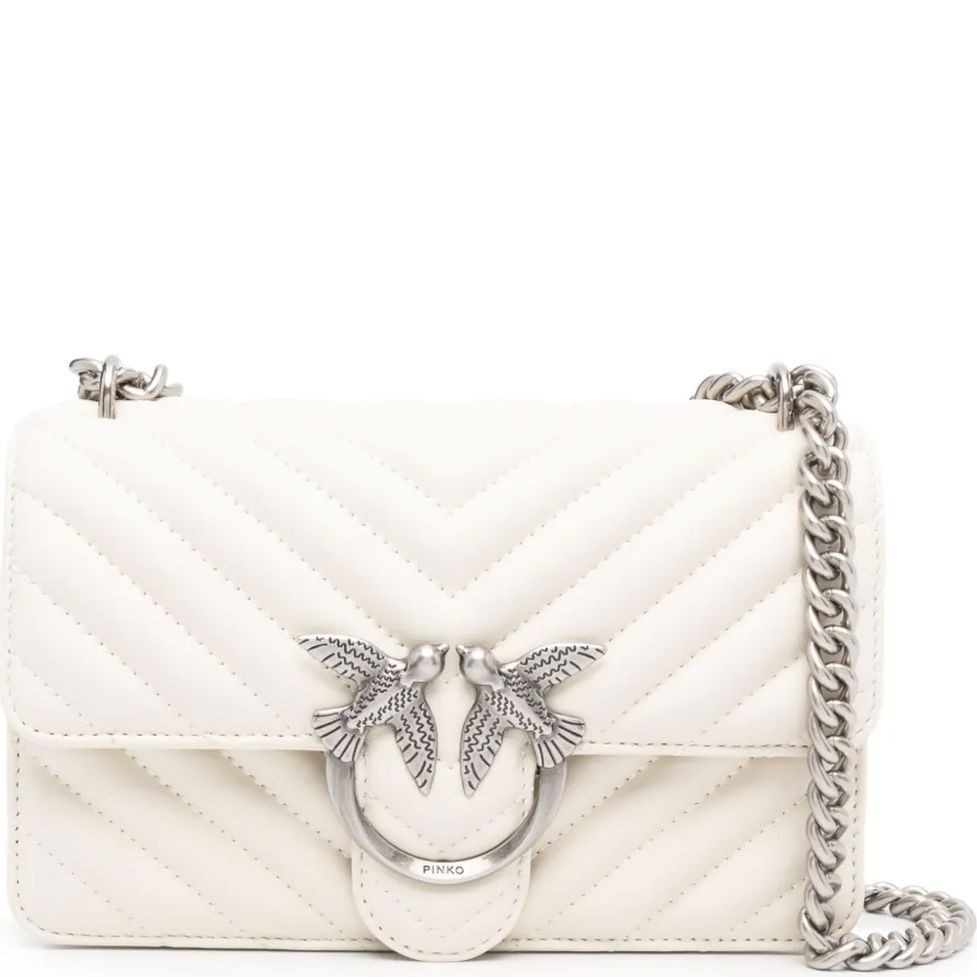 PINKO Rankinė per petį moterims, Balta, Love one crossbody bag 1