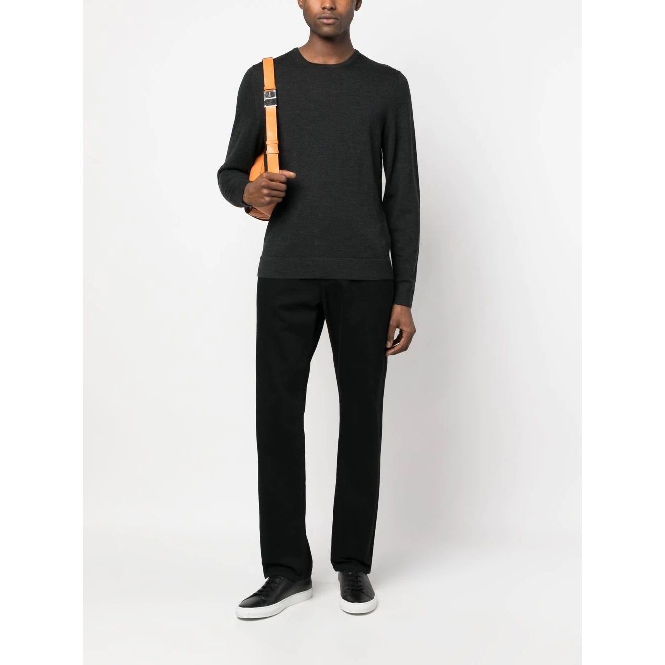 CALVIN KLEIN Megztinis vyrams, Juoda, Superior crew neck sweater 2