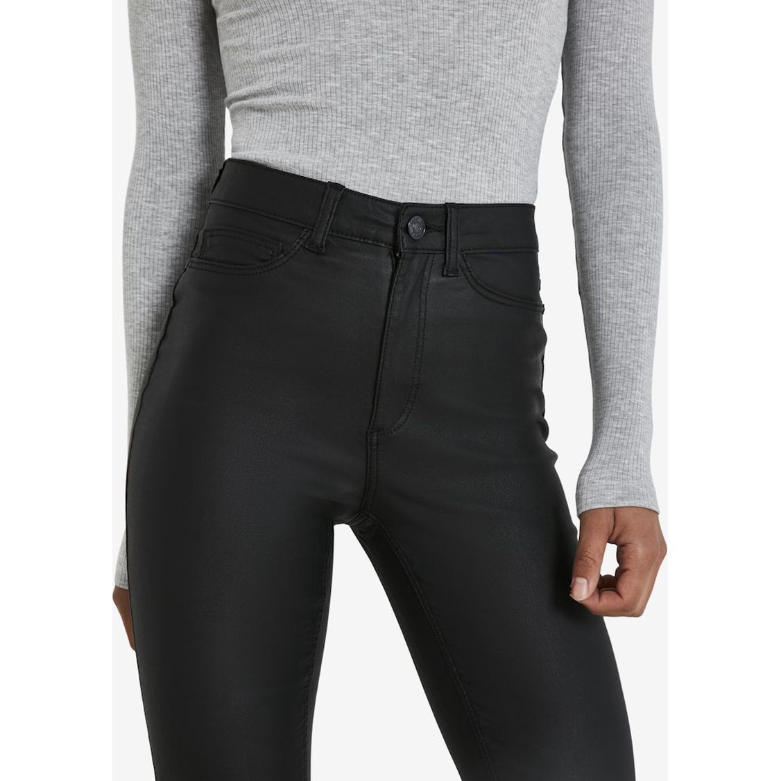 NOISY MAY Slim džinsai moterims, Juoda, NMCALLIE HW SKINNY C 6