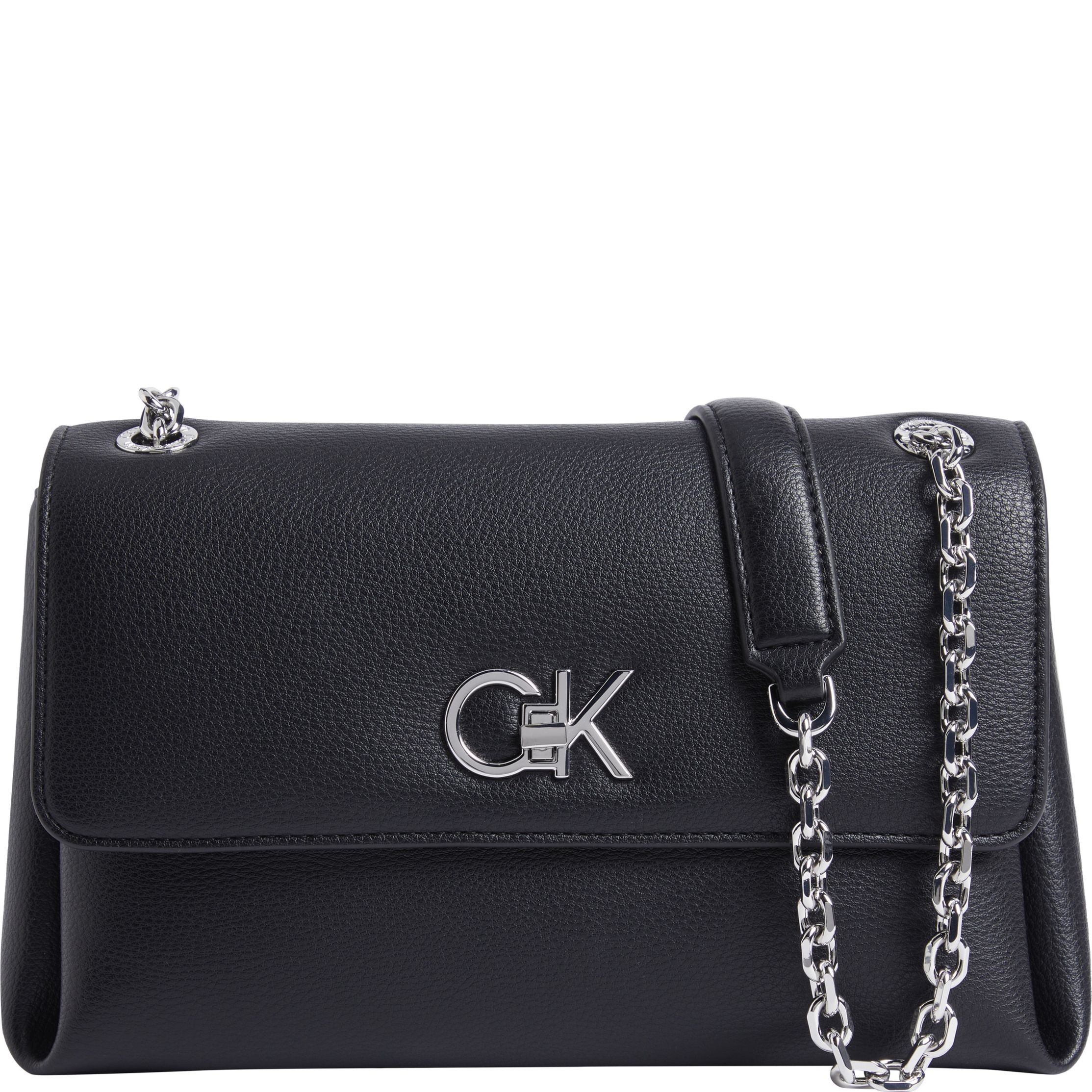 CALVIN KLEIN Rankinė per petį moterims, Juoda, Re-lock shoulder bag 1
