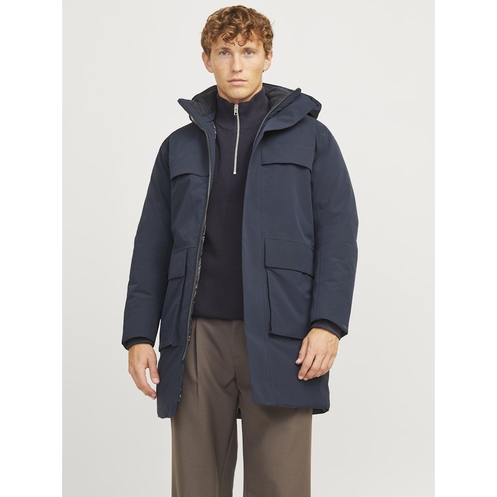 JACK & JONES Pūkinis paltas vyrams, Mėlyna, Wave parka 6