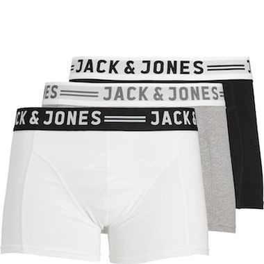JACK & JONES Ilginti apatiniai vyrams, Pilka, SENSE TRUNKS 3-PACK NOOS 1