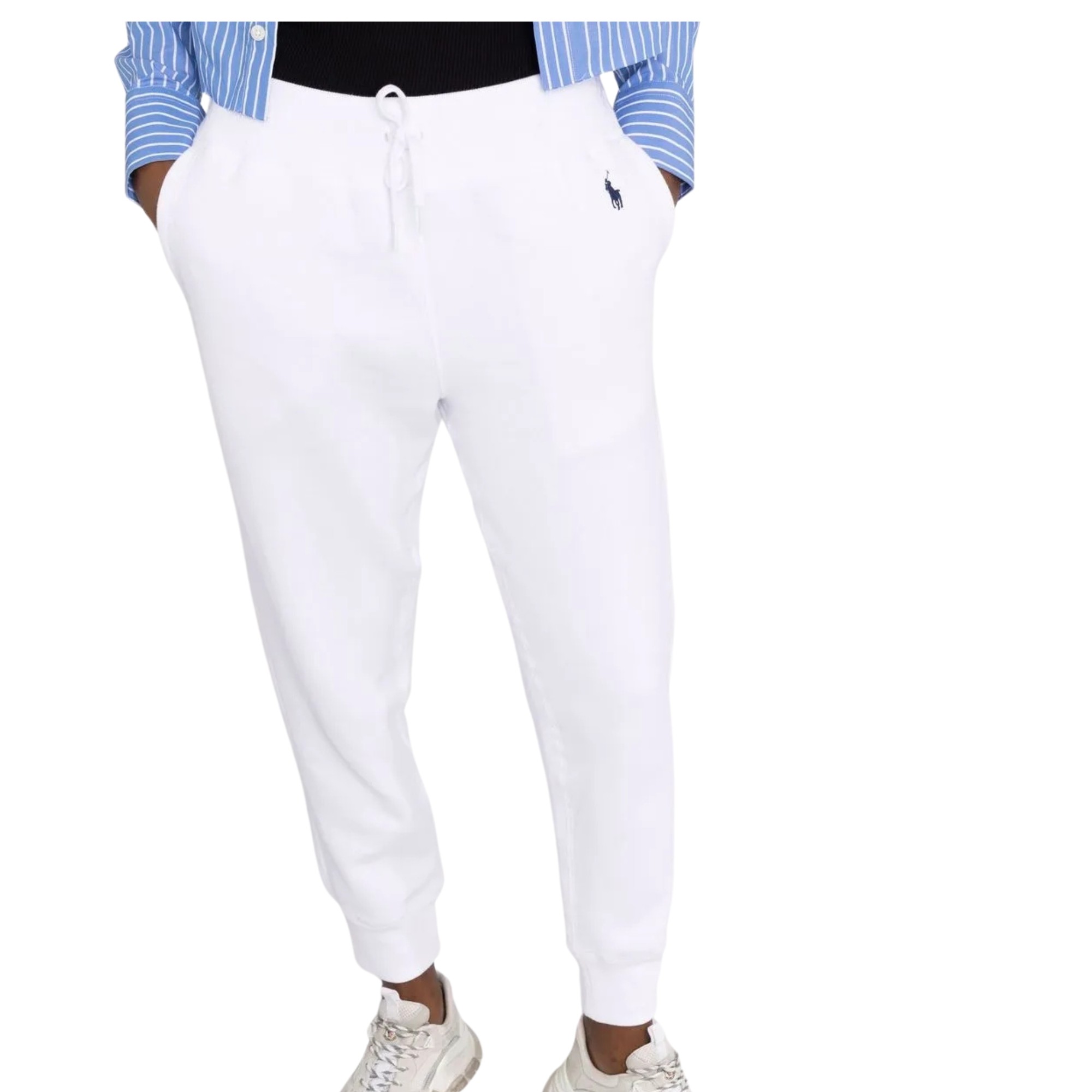 POLO RALPH LAUREN Sportinės kelnės moterims, Balta, Sweatpant ankle pant 2